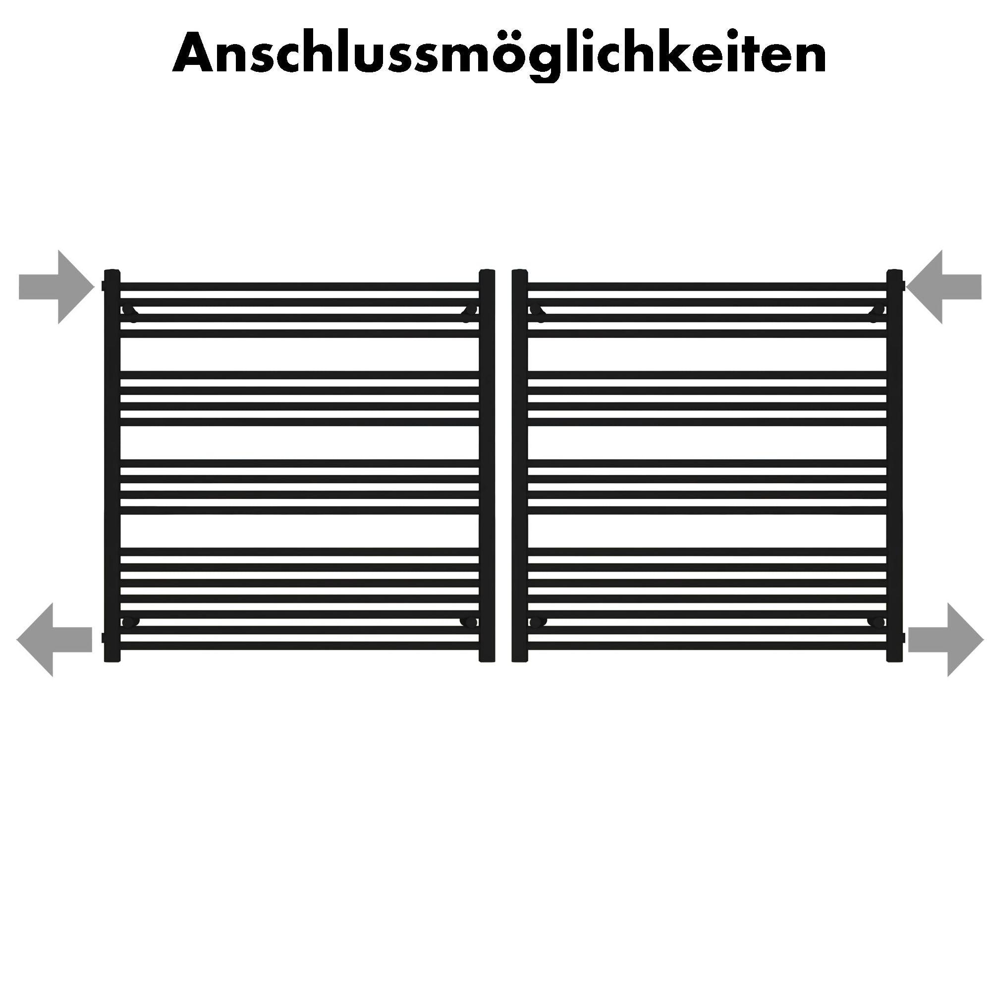 Badheizkörper Andromeda mit Seitenanschluss schwarz matt - badheizkoerper.net