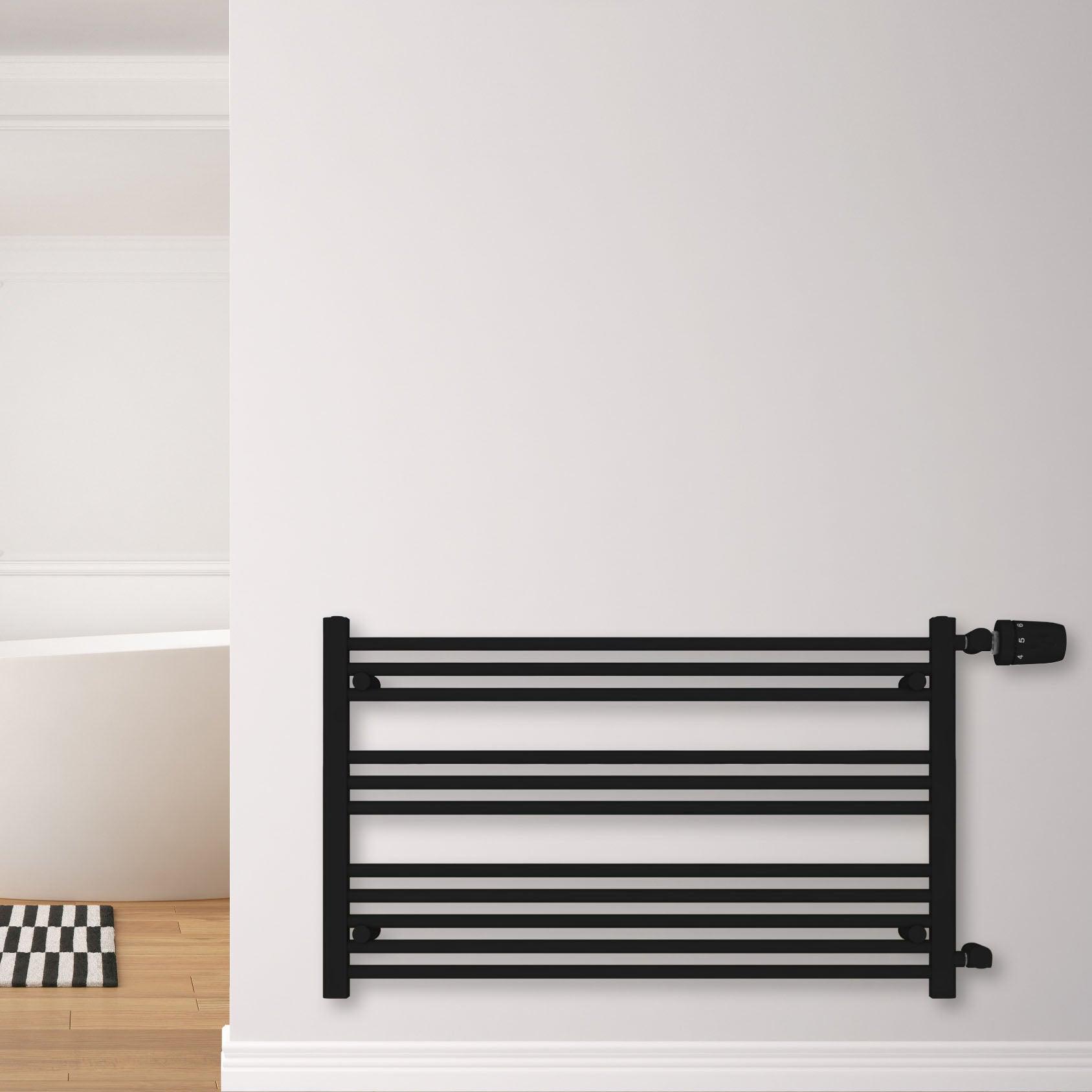 Badheizkörper Andromeda mit Seitenanschluss schwarz matt - badheizkoerper.net