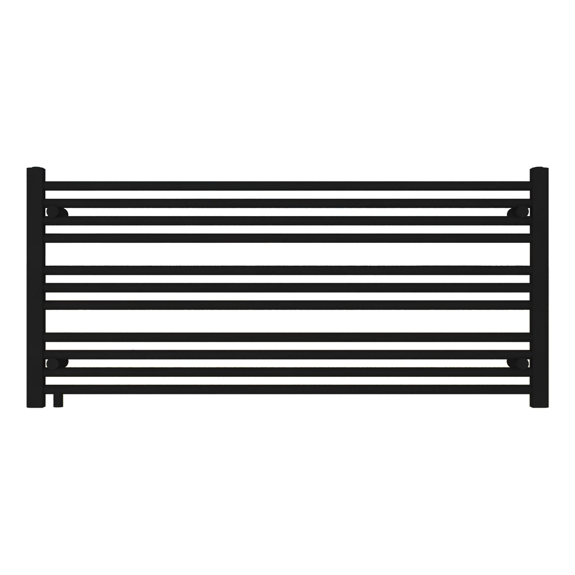 Badheizkörper Pegasus mit Seitenanschluss schwarz matt - badheizkoerper.net