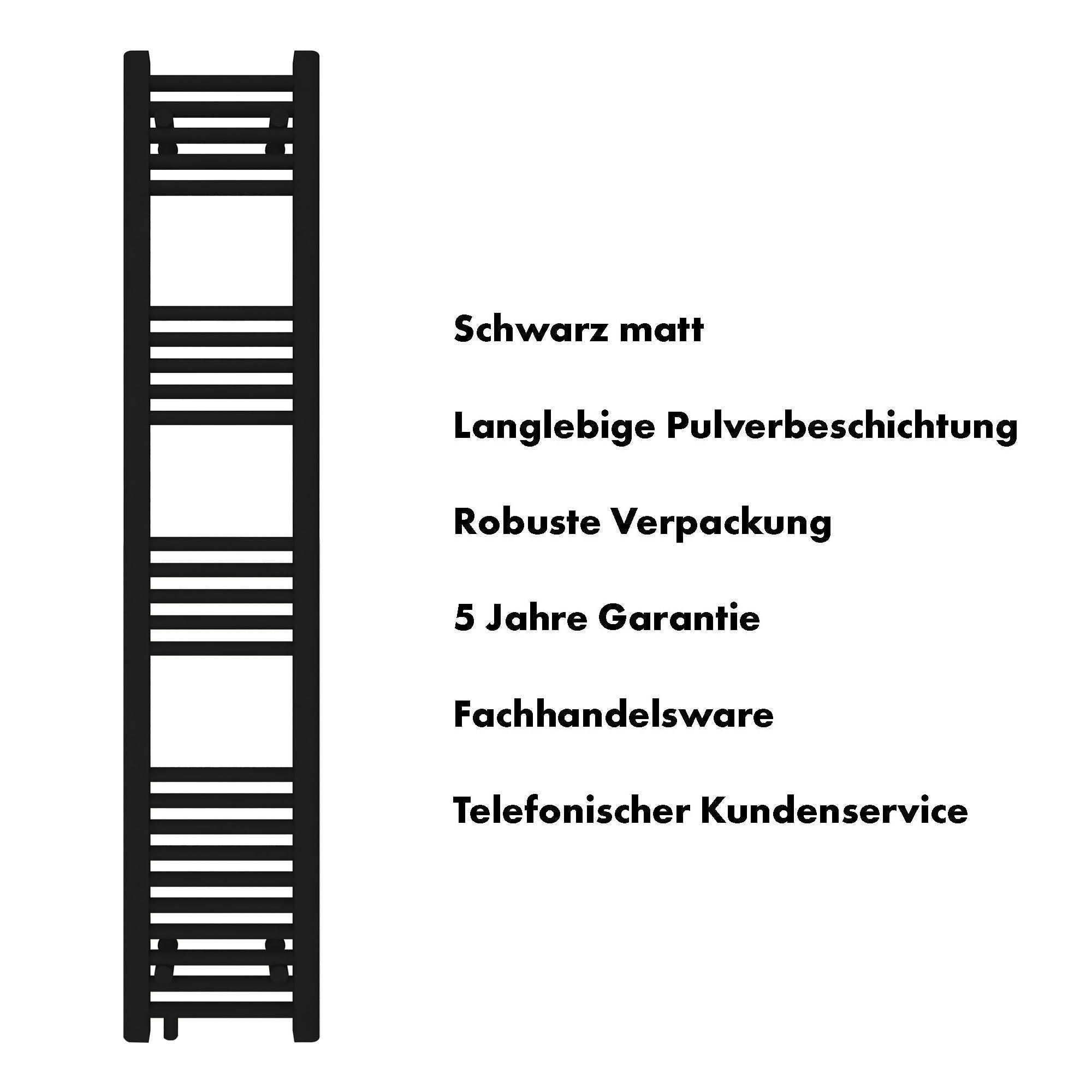 Badheizkörper Pegasus mit Seitenanschluss schwarz matt - badheizkoerper.net