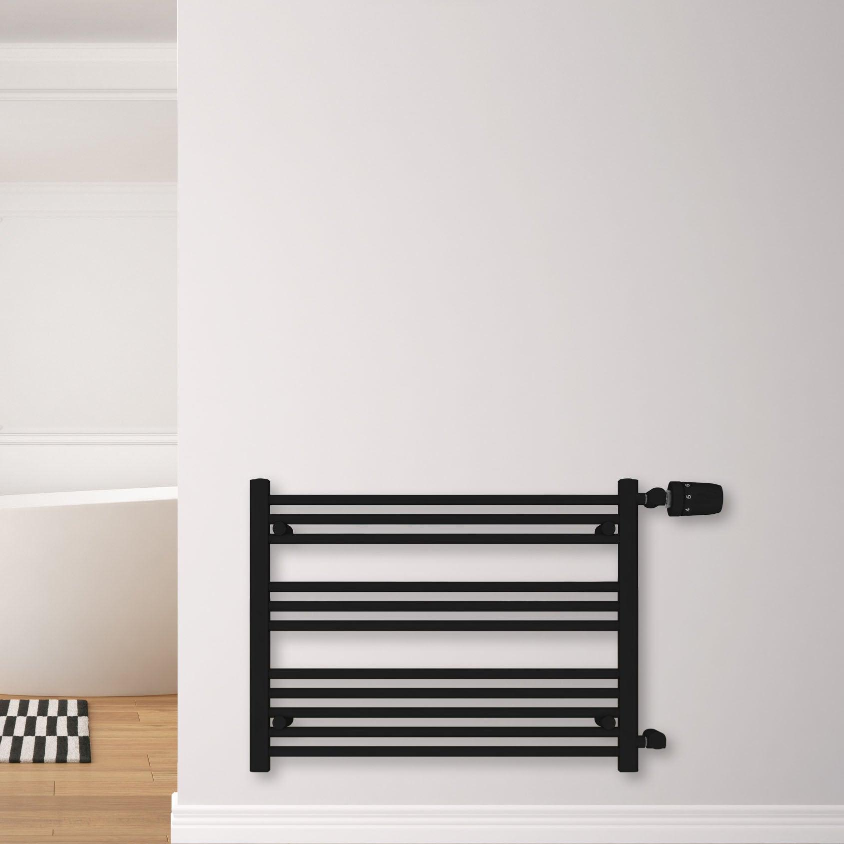 Badheizkörper Andromeda mit Seitenanschluss schwarz matt - badheizkoerper.net