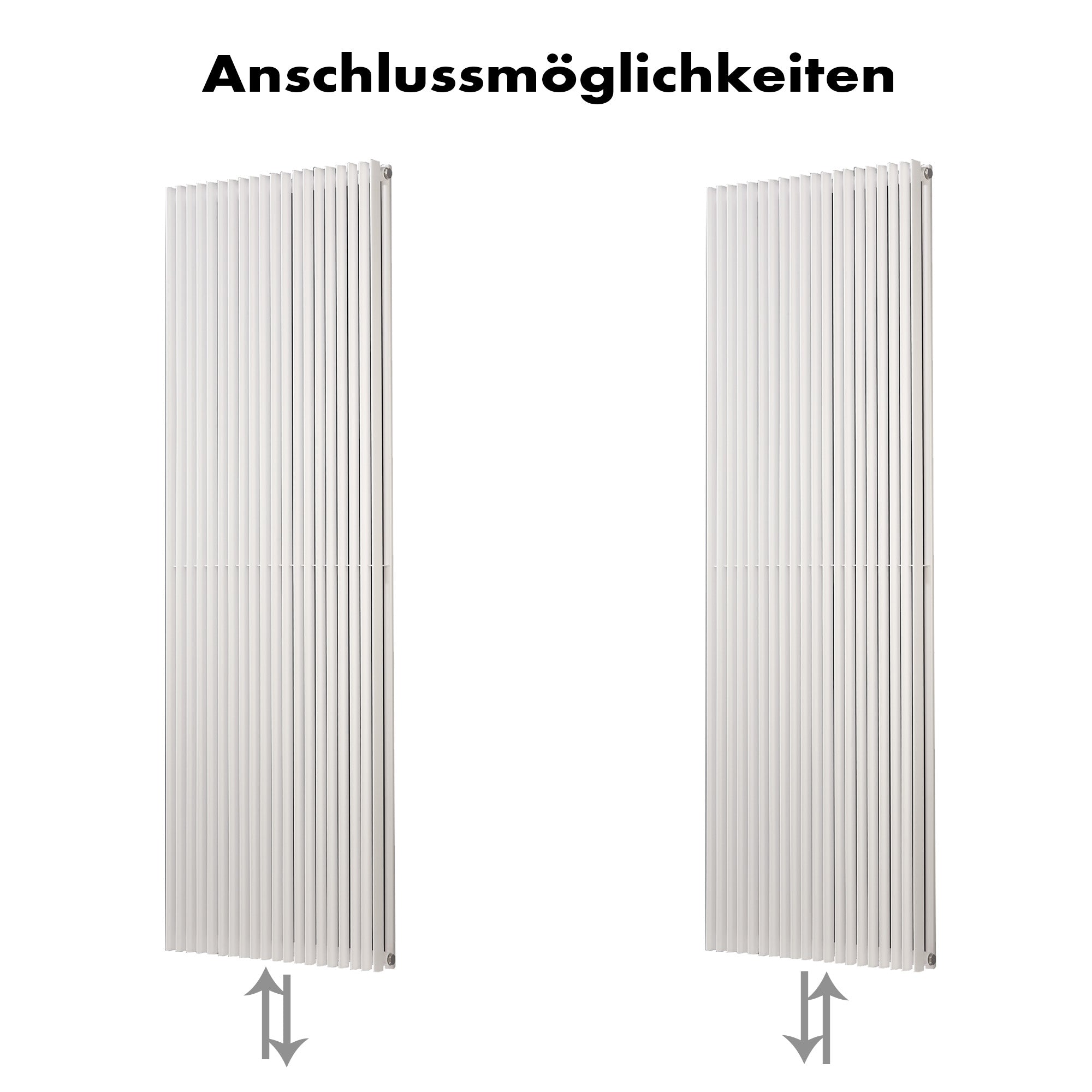 Badheizkörper Lerna Duo Vertikal mit Mittelanschluss weiß