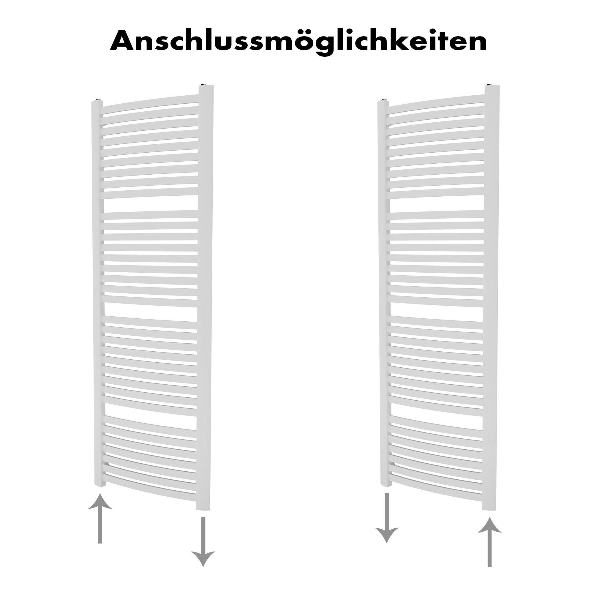 Badheizkörper Fang mit Seitenanschluss weiß - badheizkoerper.net
