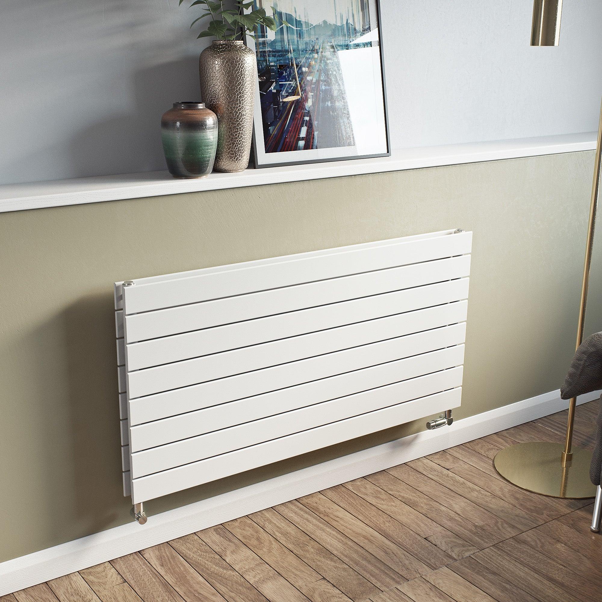 Badheizkörper Mira Duo Horizontal mit Seitenanschluss weiß - badheizkoerper.net
