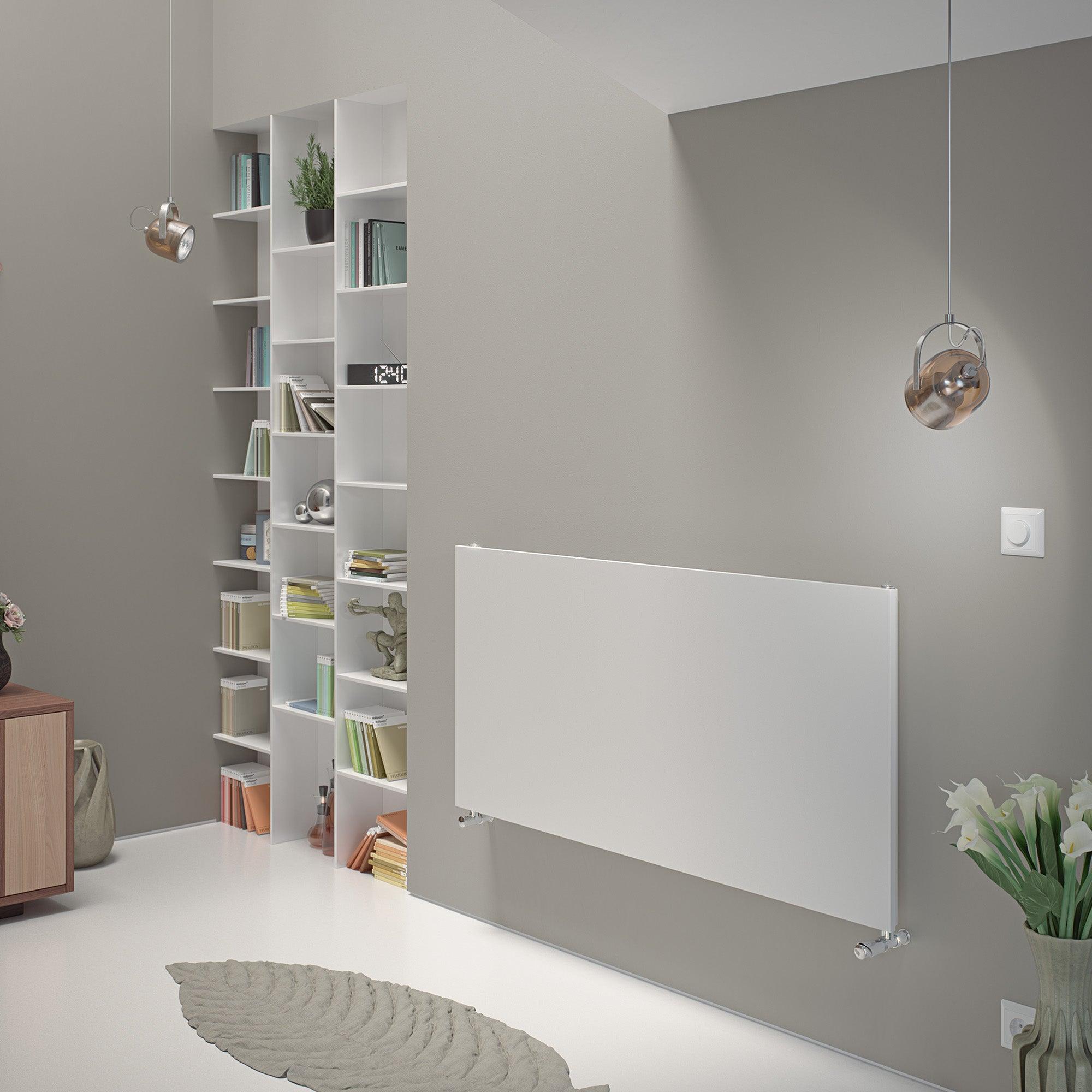 Badheizkörper Mira Plus Horizontal mit Seitenanschluss weiß - badheizkoerper.net