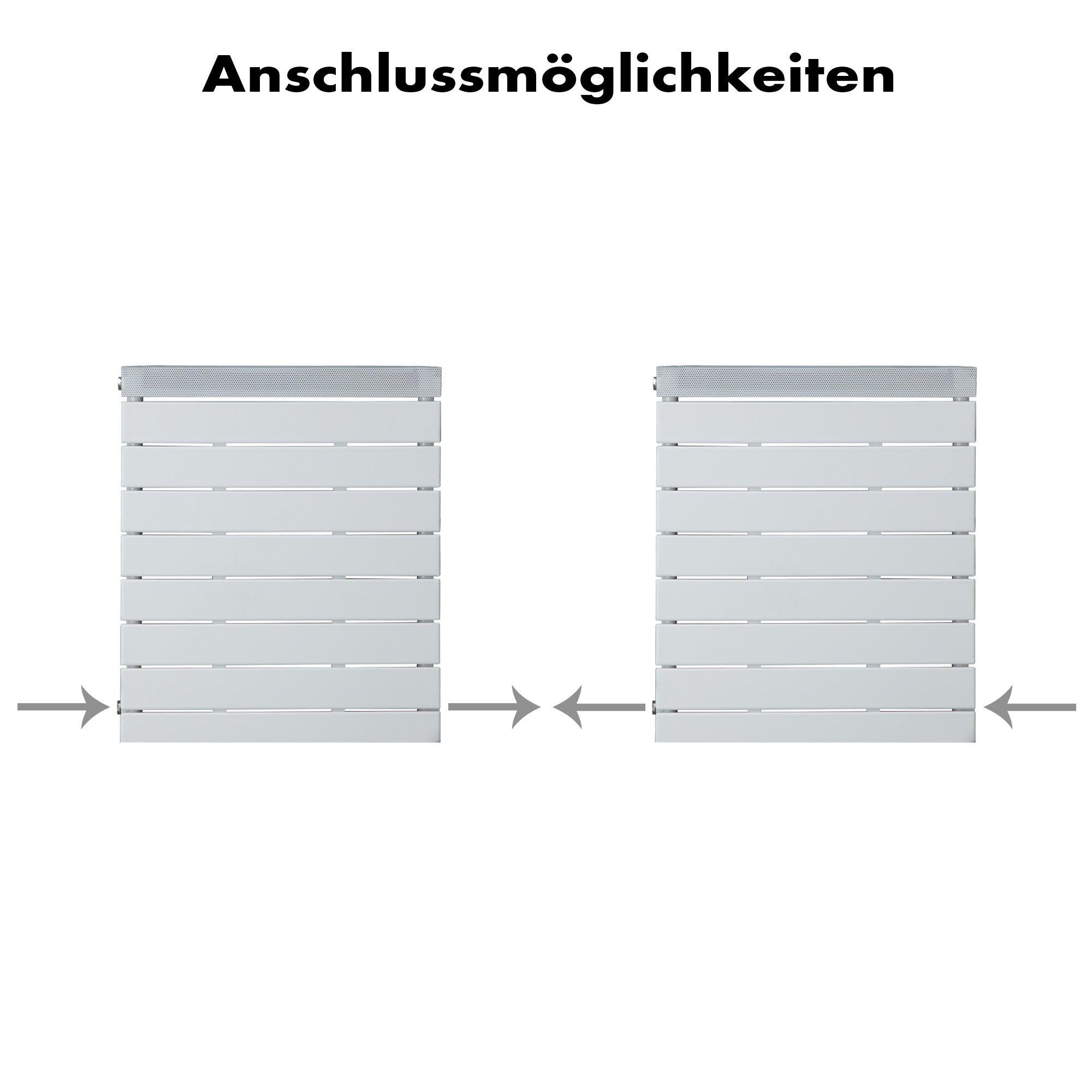 Badheizkörper Menkar mit Seitenanschluss weiß - badheizkoerper.net