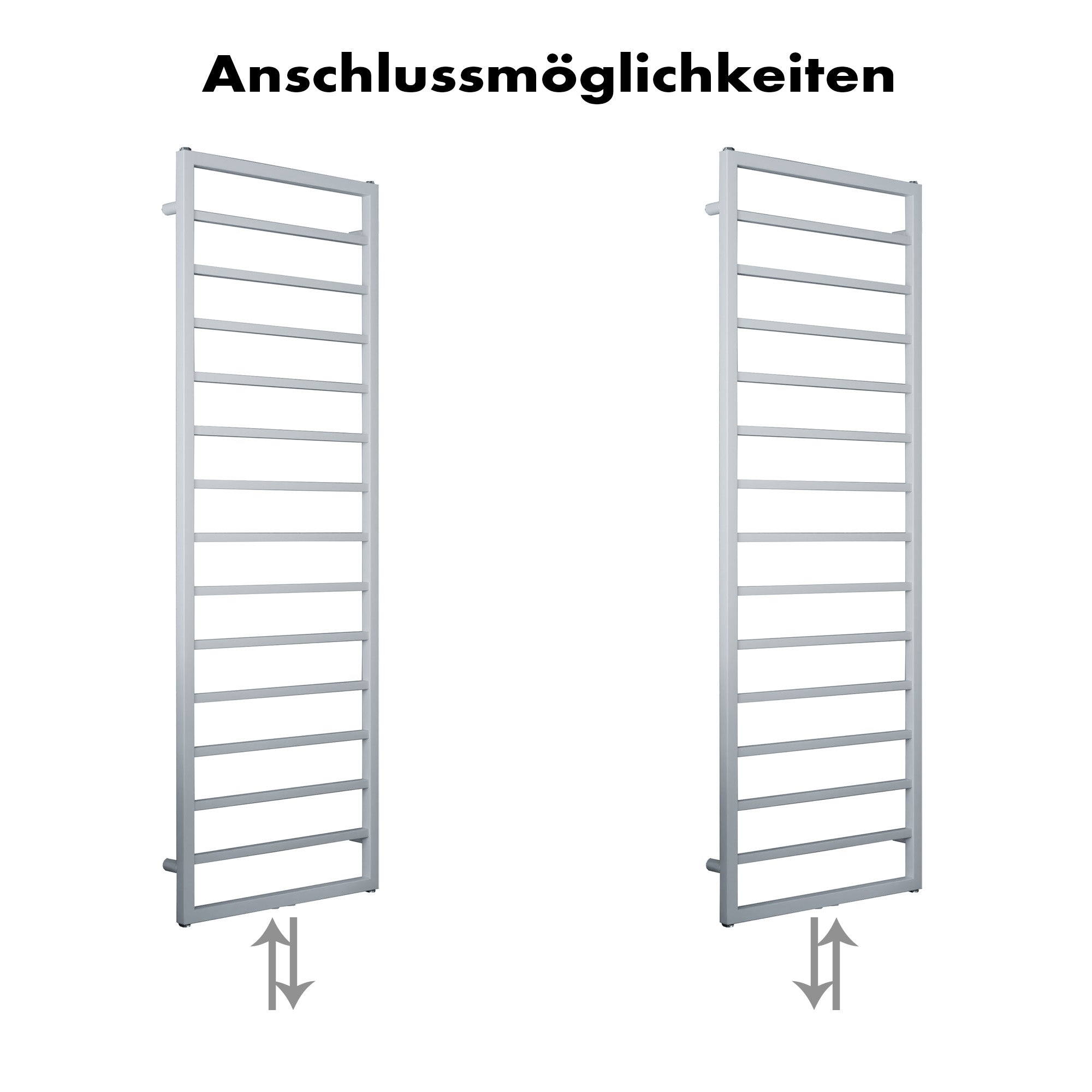 Badheizkörper Segin Light mit Mittelanschluss weiß - badheizkoerper.net