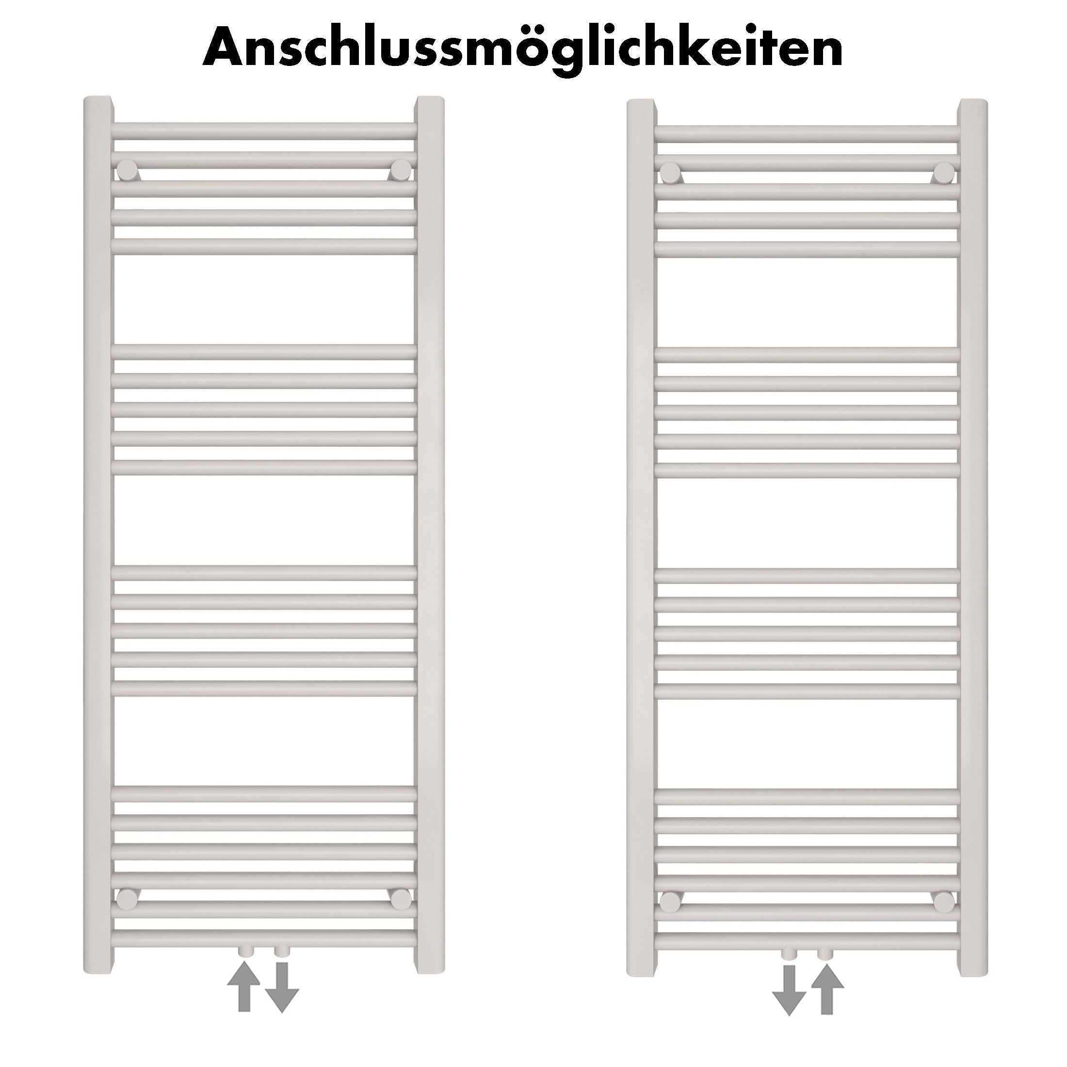 Badheizkörper Carina mit Mittelanschluss weiß - badheizkoerper.net