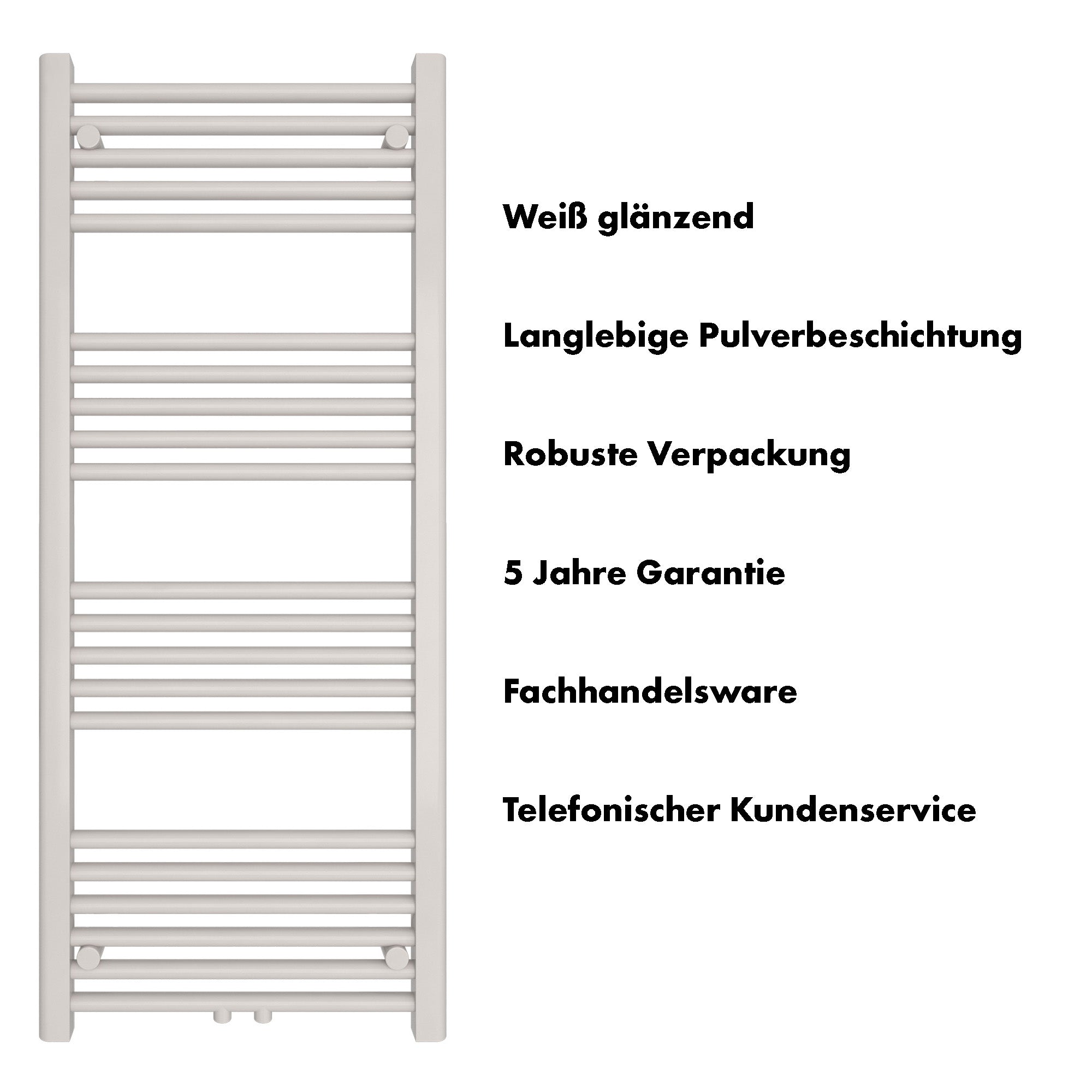 Badheizkörper Carina mit Mittelanschluss weiß