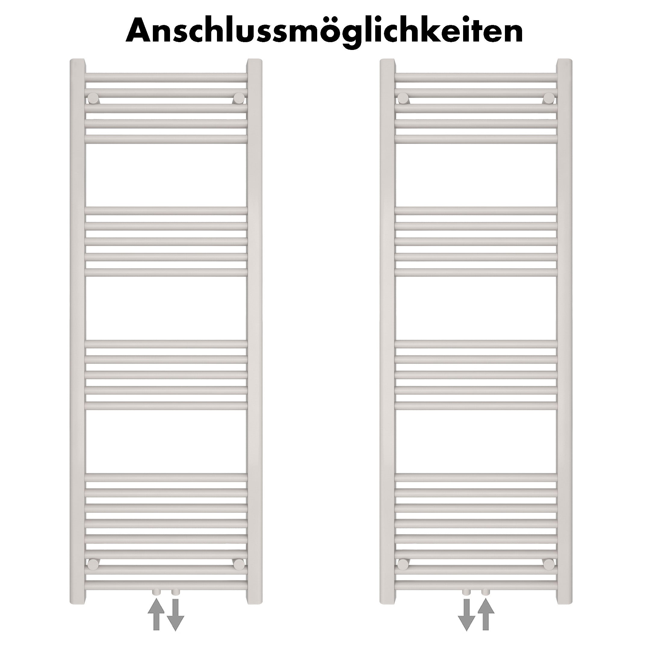 Badheizkörper Carina mit Mittelanschluss weiß - badheizkoerper.net