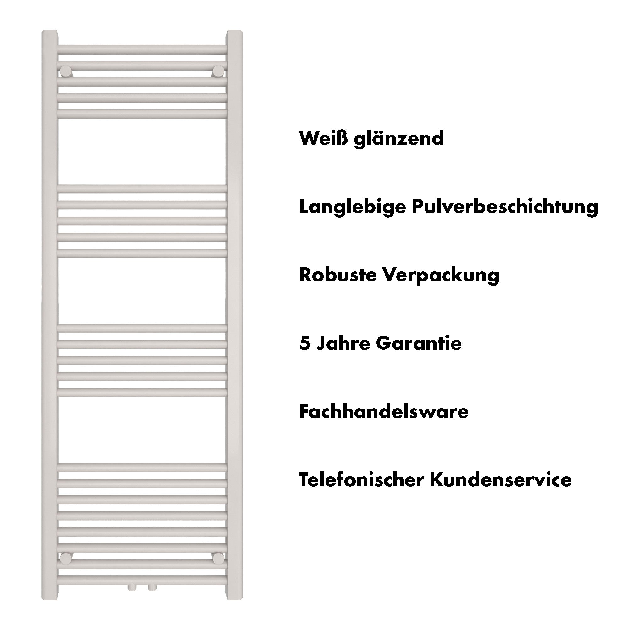 Badheizkörper Carina mit Mittelanschluss weiß - badheizkoerper.net