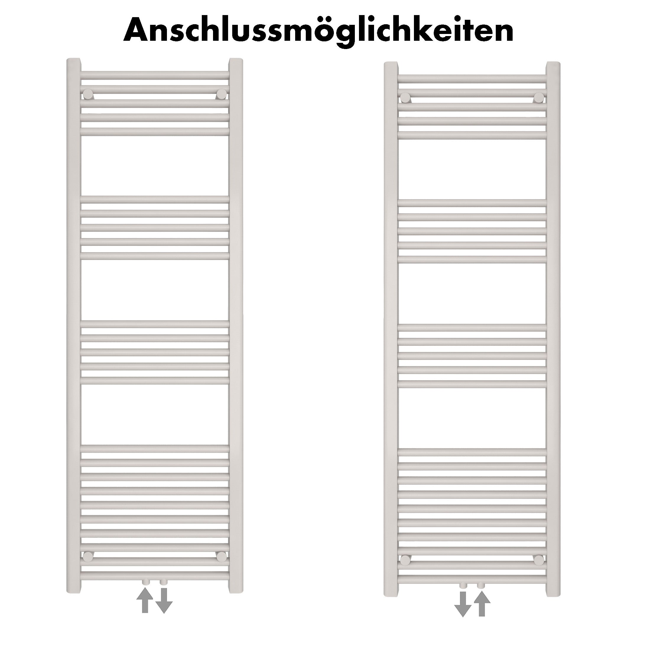Badheizkörper Carina mit Mittelanschluss weiß - badheizkoerper.net