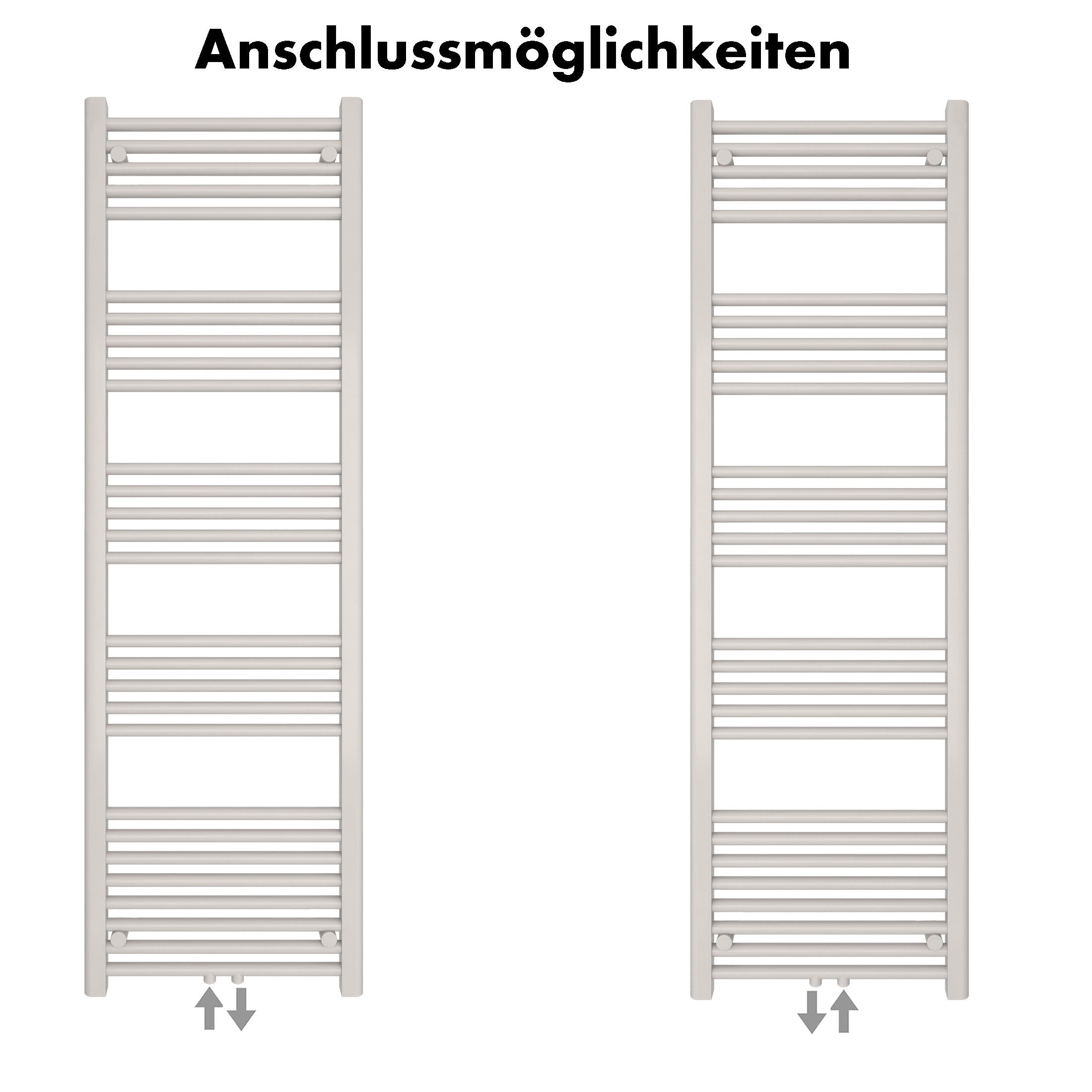 Badheizkörper Carina mit Mittelanschluss weiß - badheizkoerper.net