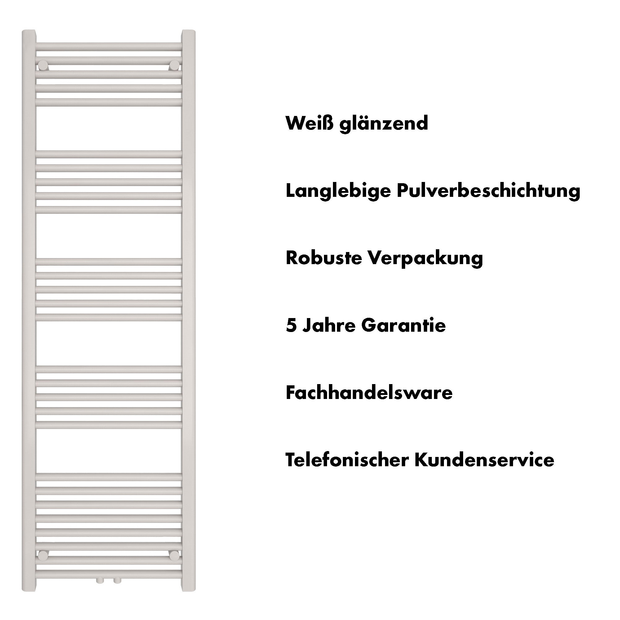 Badheizkörper Carina mit Mittelanschluss weiß - badheizkoerper.net