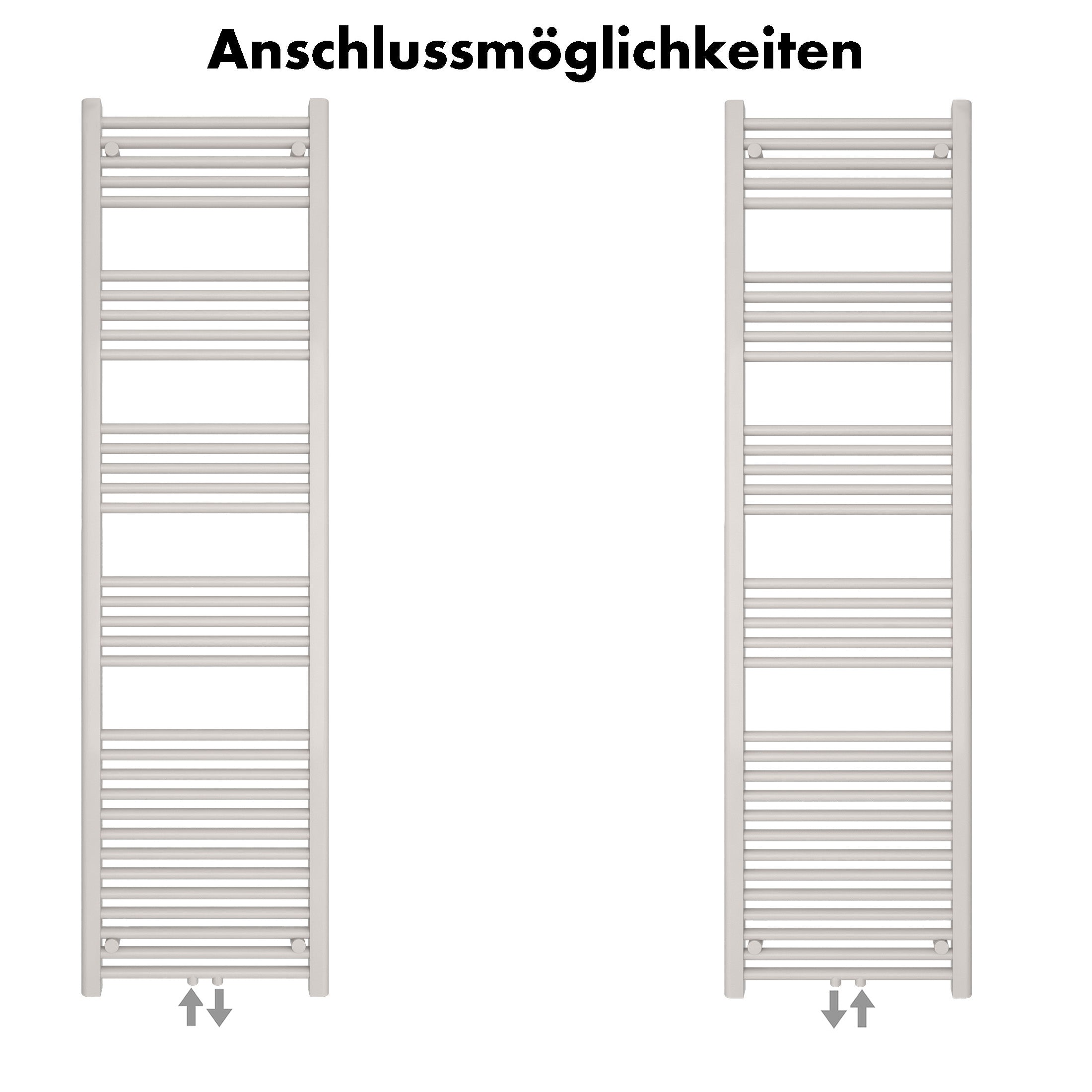 Badheizkörper Carina mit Mittelanschluss weiß - badheizkoerper.net