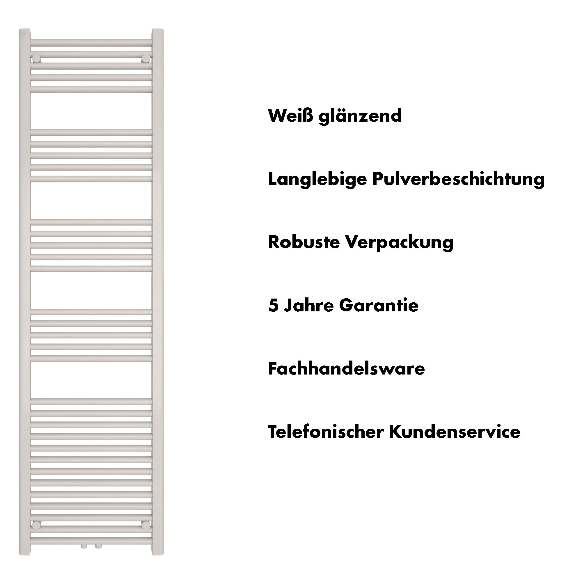 Badheizkörper Carina mit Mittelanschluss weiß - badheizkoerper.net