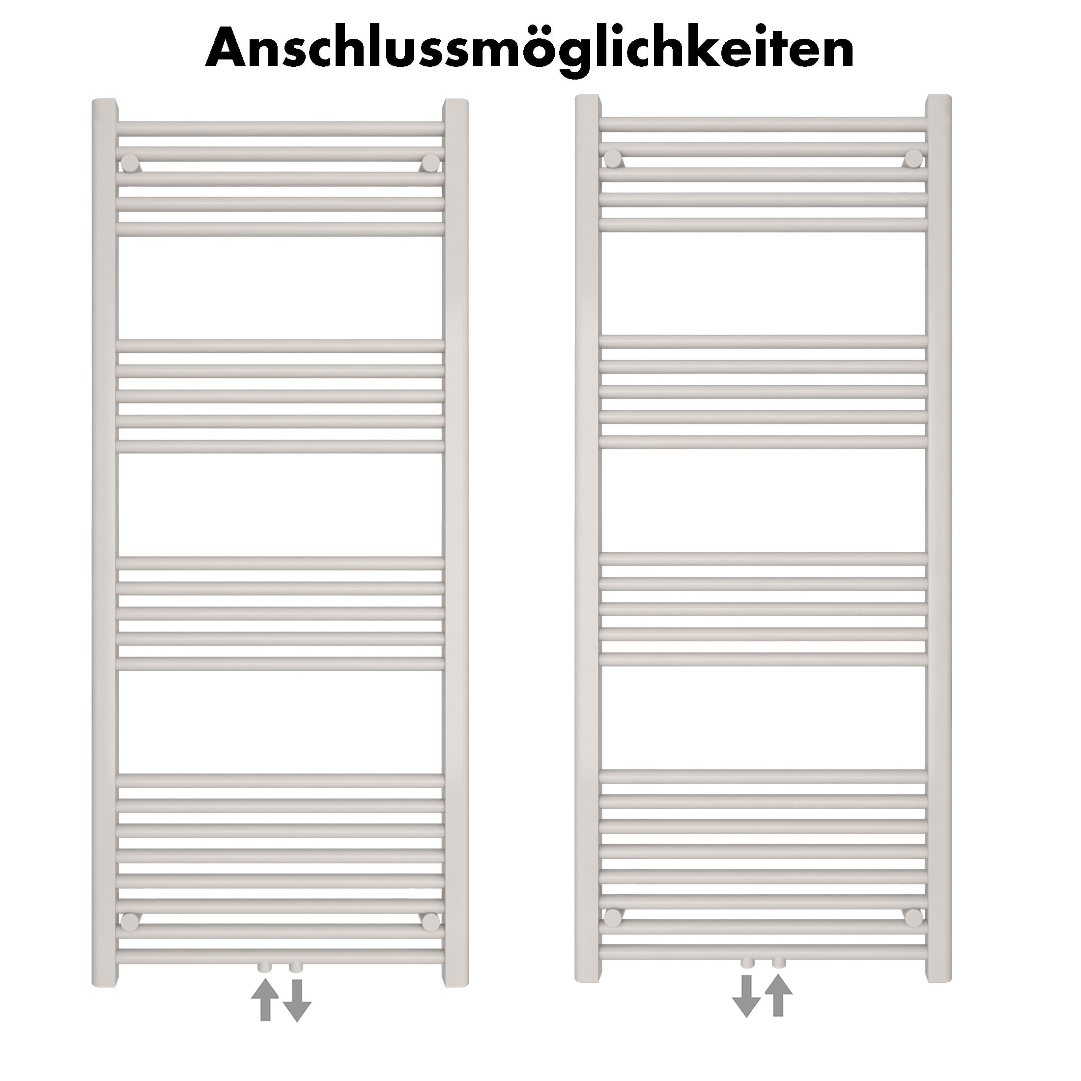 Badheizkörper Carina mit Mittelanschluss weiß - badheizkoerper.net