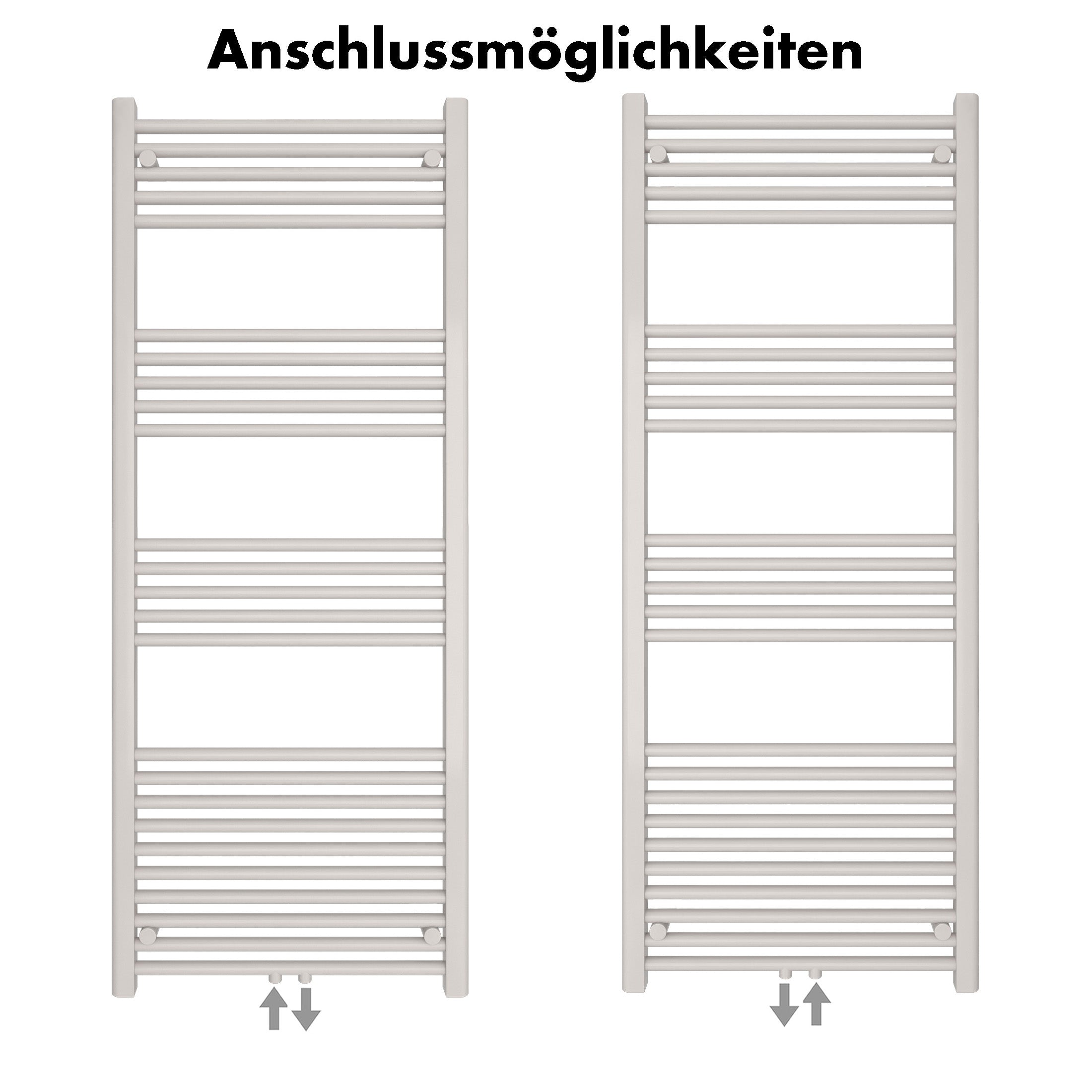 Badheizkörper Carina mit Mittelanschluss weiß - badheizkoerper.net