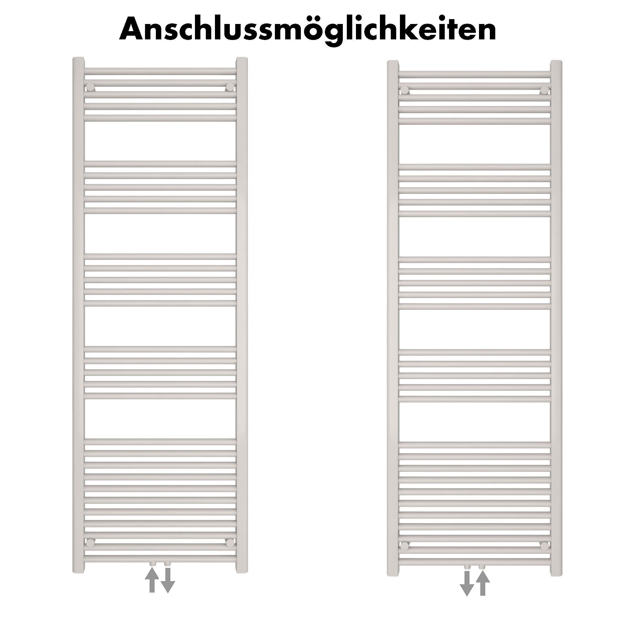 Badheizkörper Carina mit Mittelanschluss weiß - badheizkoerper.net