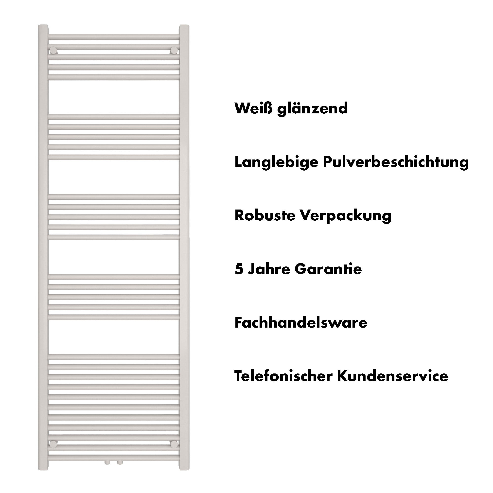 Badheizkörper Carina mit Mittelanschluss weiß - badheizkoerper.net