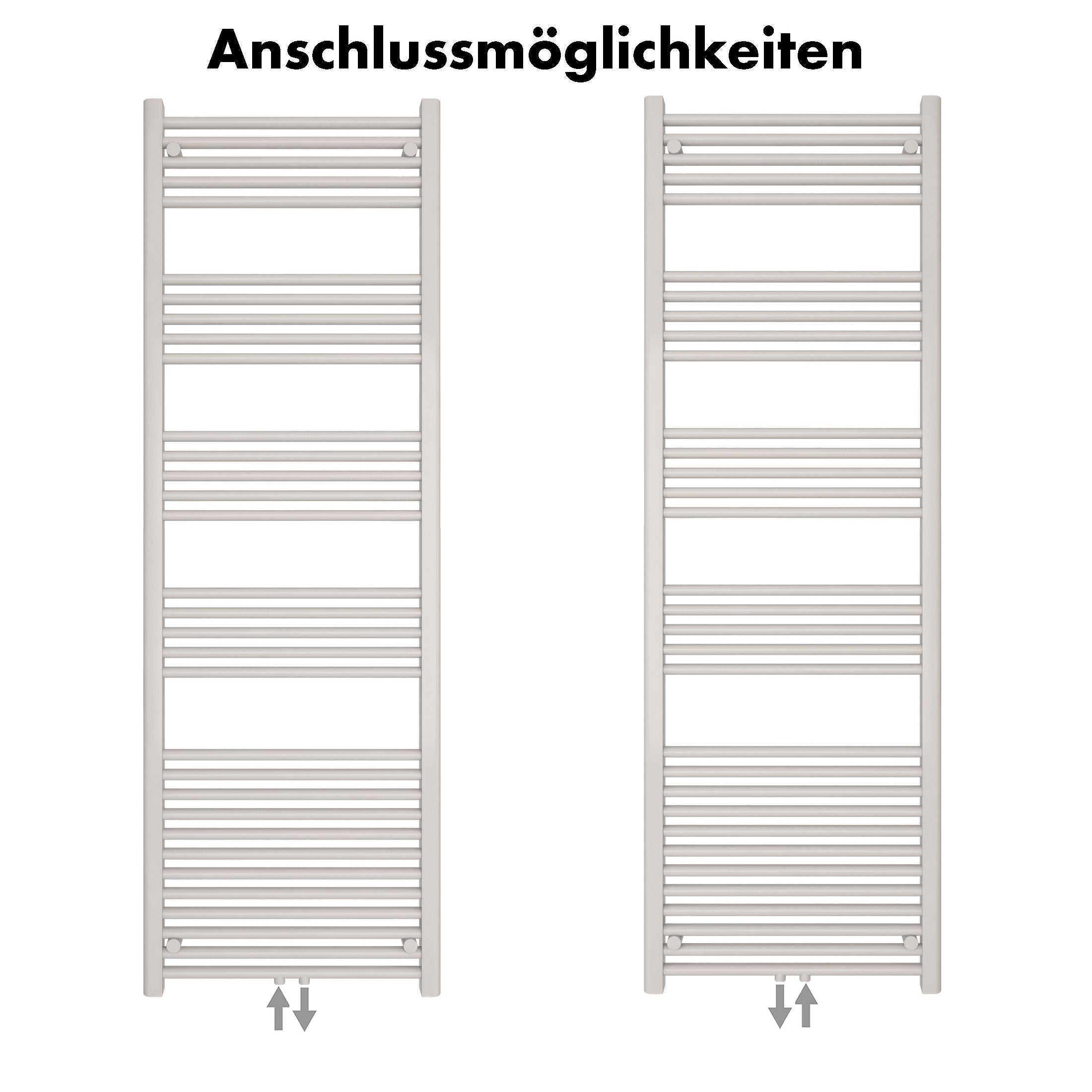 Badheizkörper Carina mit Mittelanschluss weiß - badheizkoerper.net