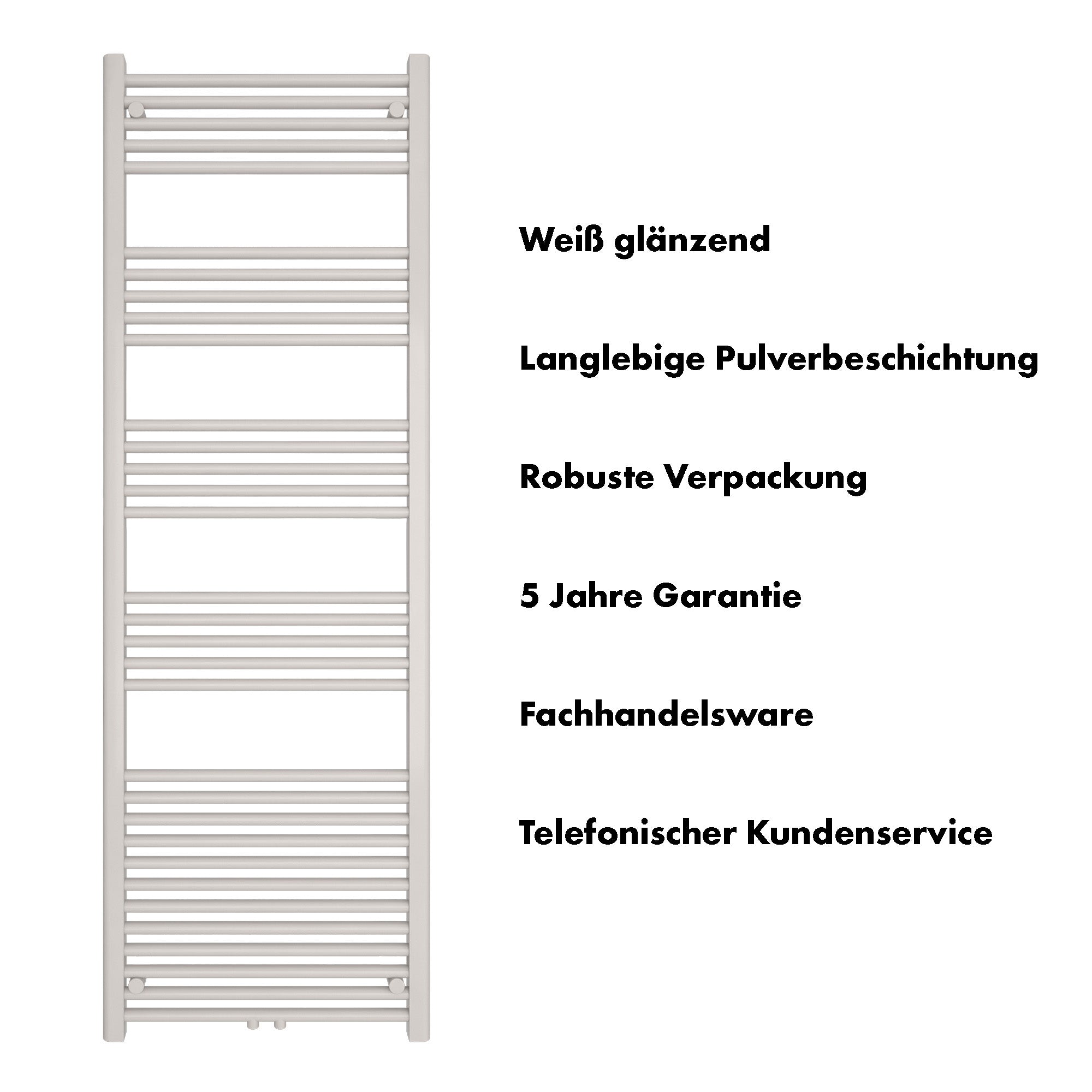 Badheizkörper Carina mit Mittelanschluss weiß - badheizkoerper.net