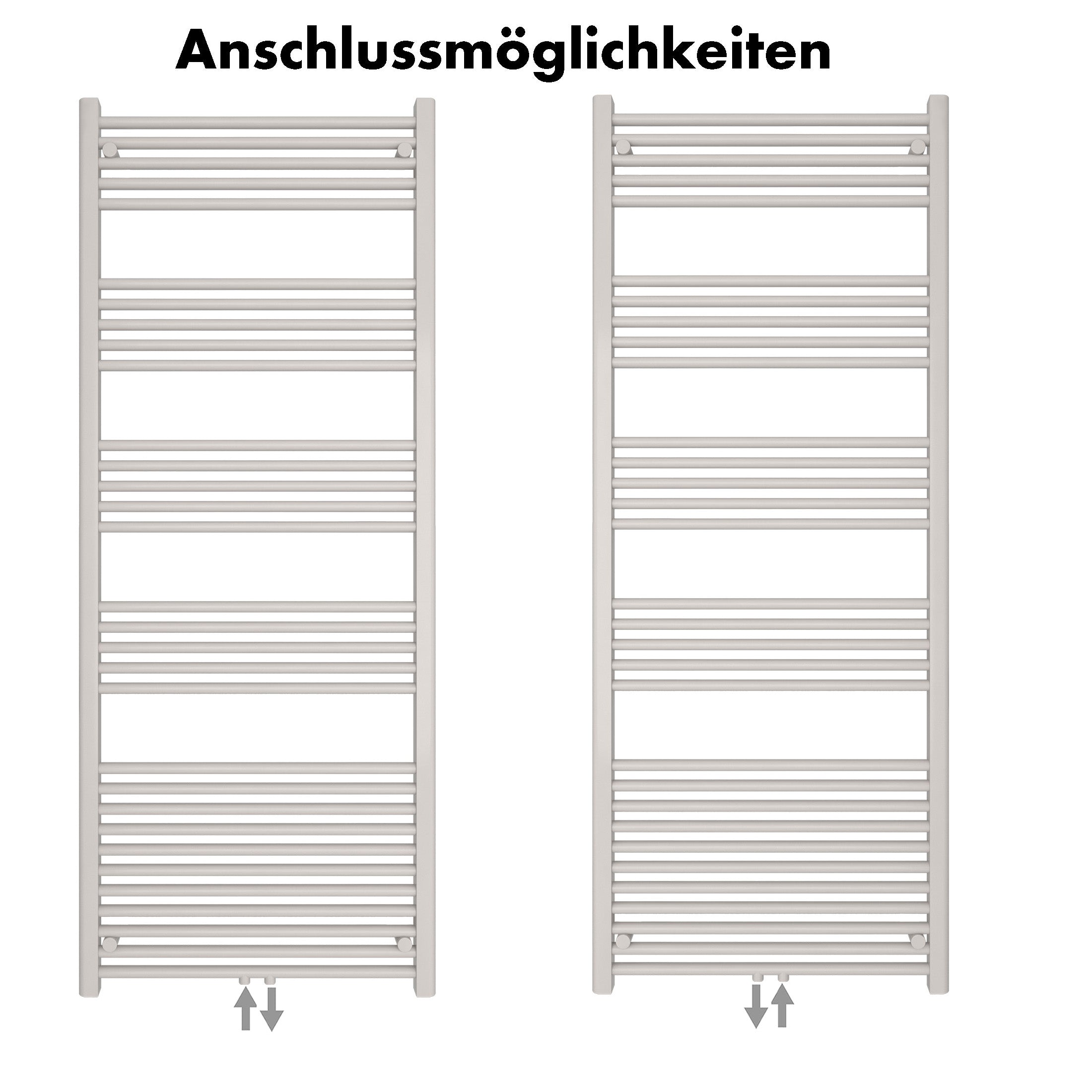Badheizkörper Carina mit Mittelanschluss weiß - badheizkoerper.net