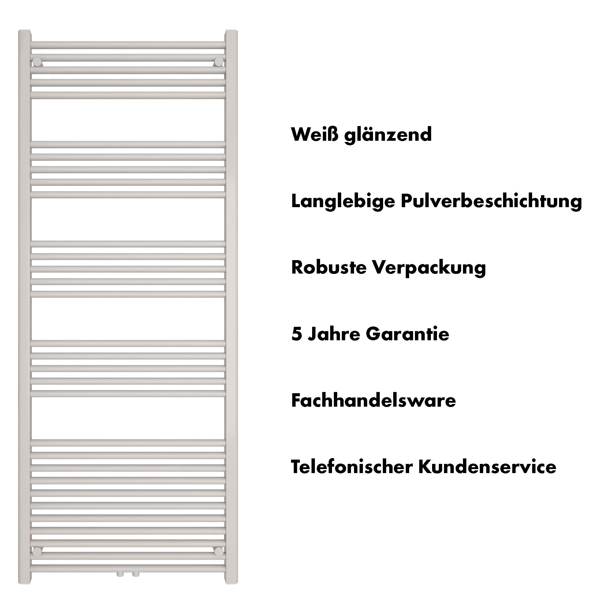 Badheizkörper Carina mit Mittelanschluss weiß - badheizkoerper.net