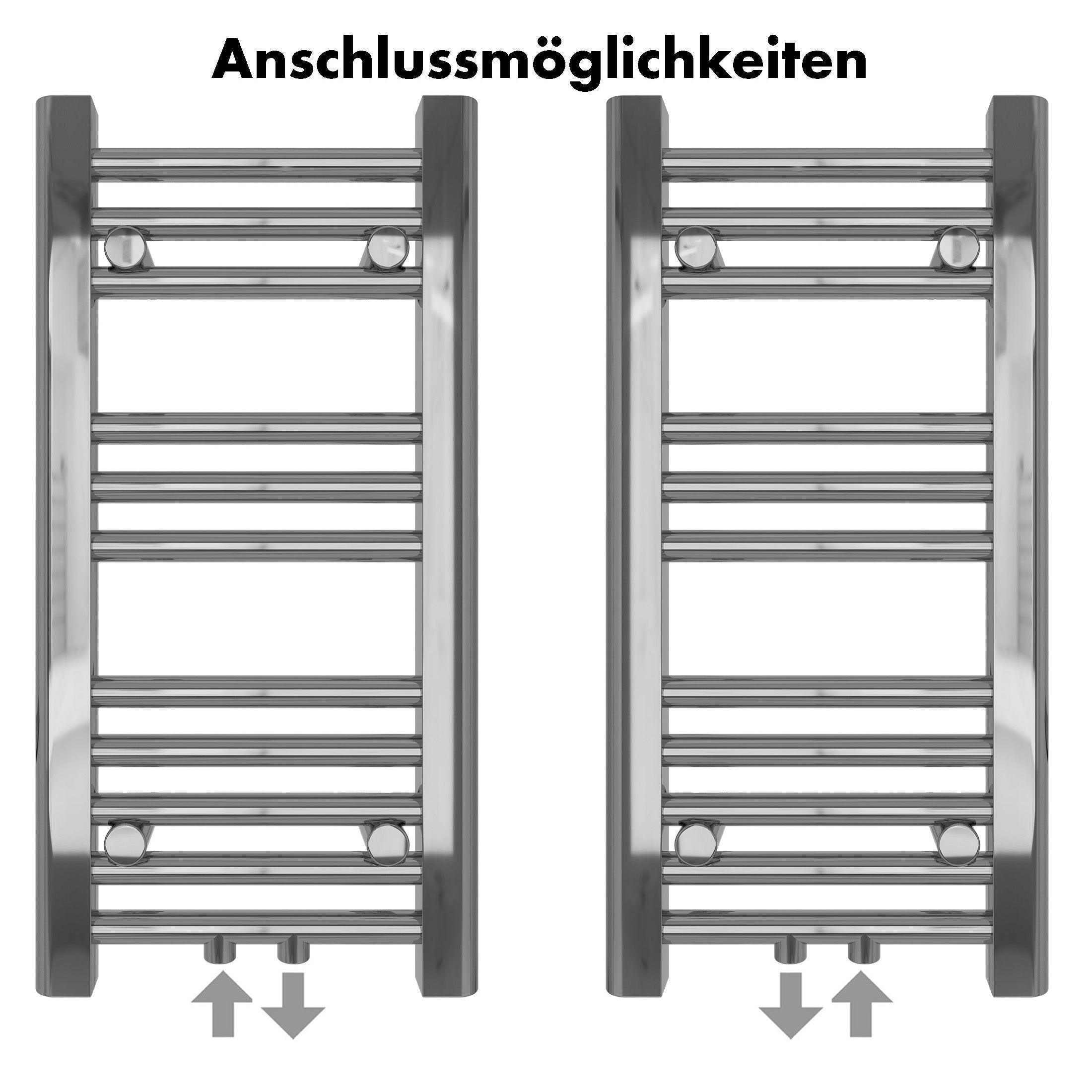 Badheizkörper Carina mit Mittelanschluss chrom - badheizkoerper.net