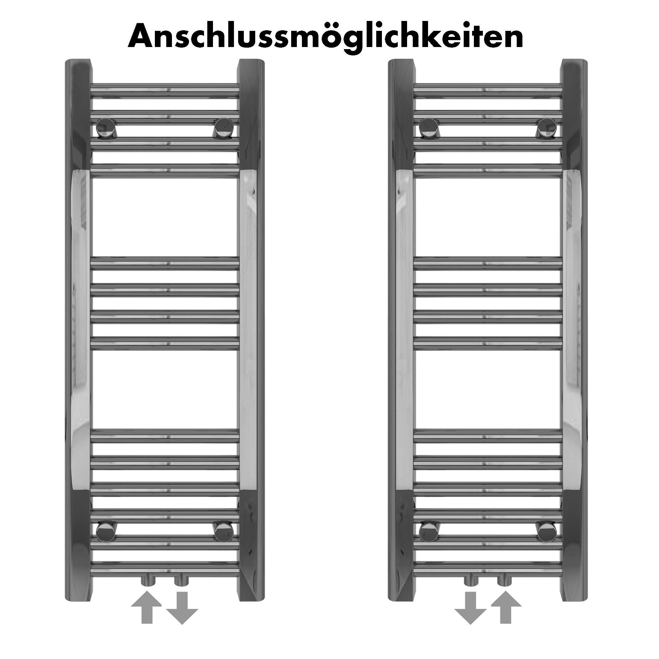 Badheizkörper Carina mit Mittelanschluss chrom - badheizkoerper.net