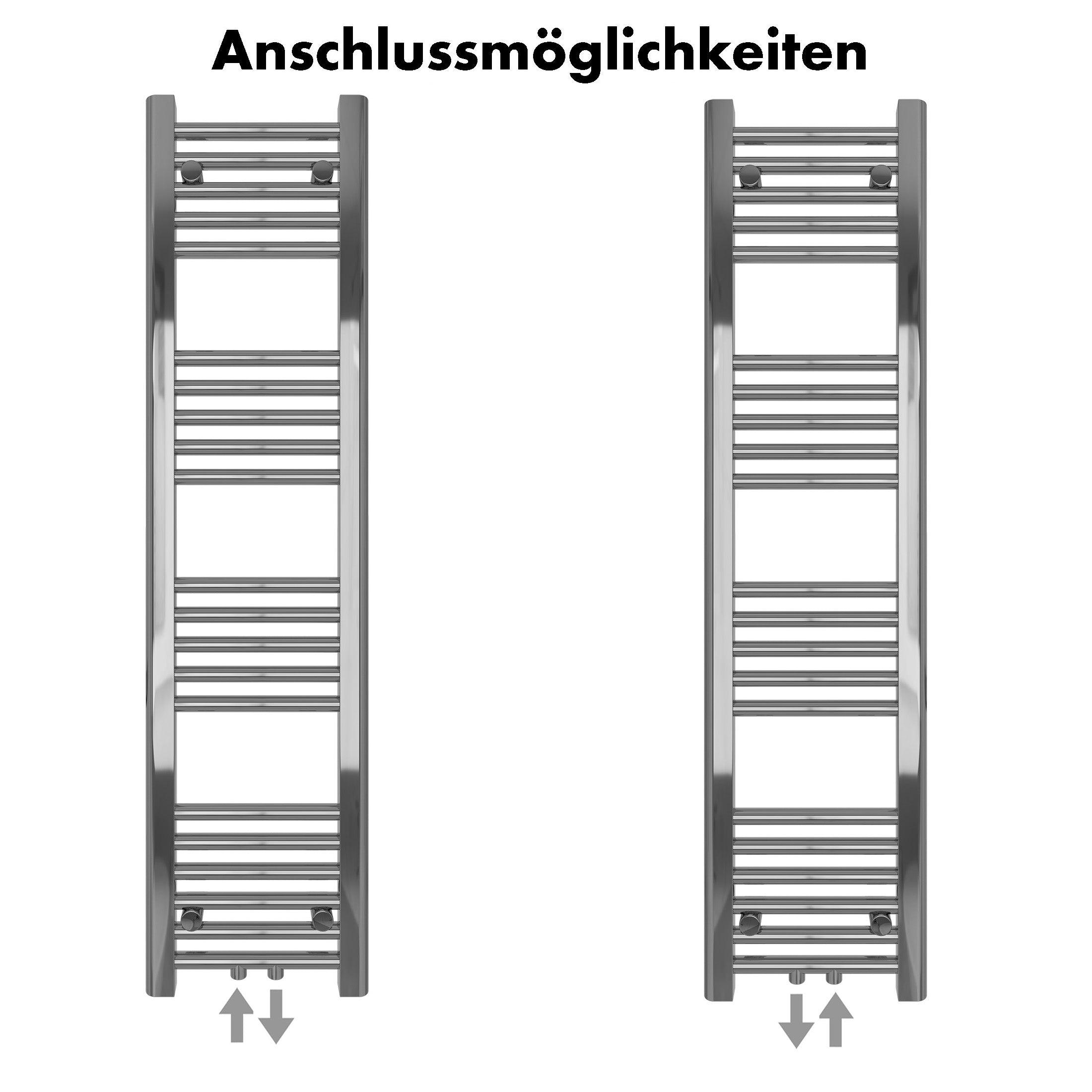 Badheizkörper Carina mit Mittelanschluss chrom - badheizkoerper.net