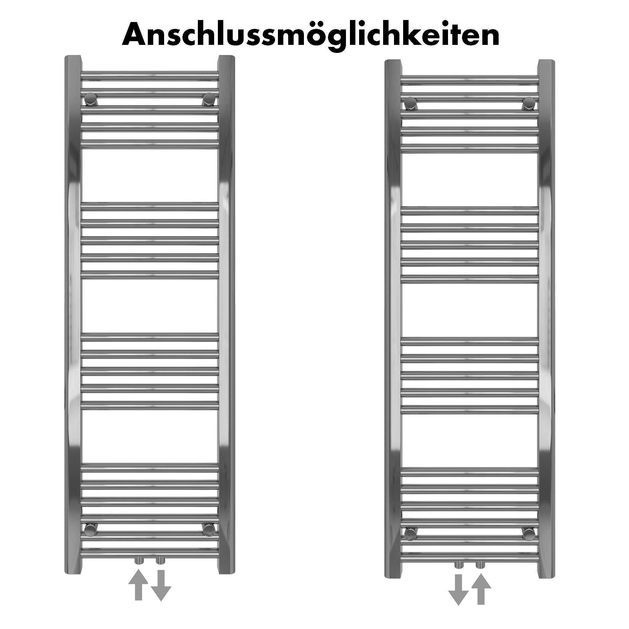 Badheizkörper Carina mit Mittelanschluss chrom - badheizkoerper.net