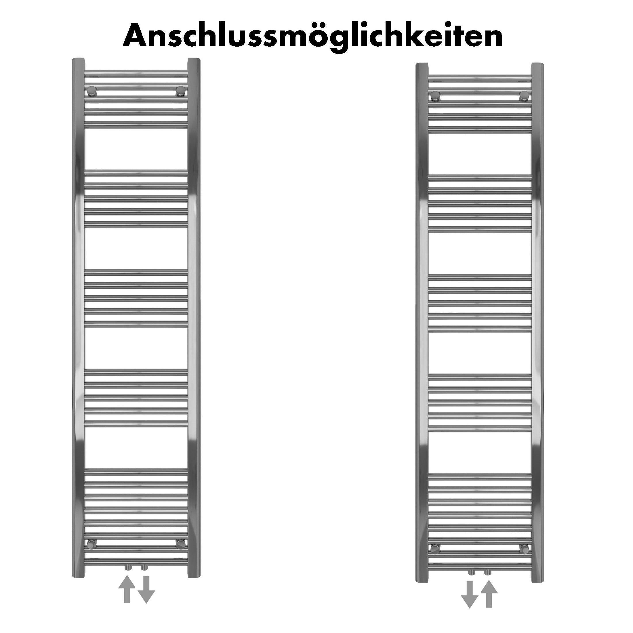 Badheizkörper Carina mit Mittelanschluss chrom - badheizkoerper.net