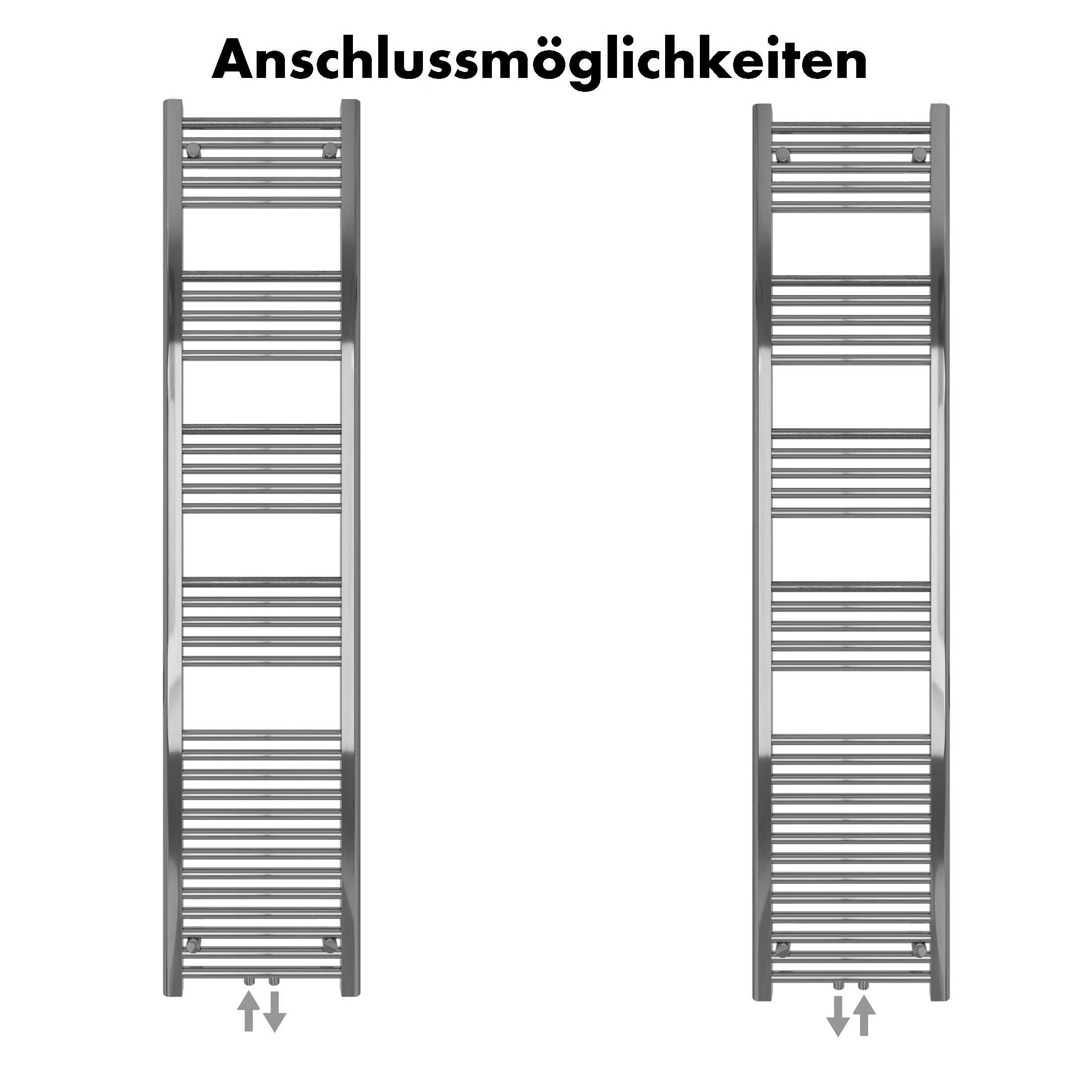 Badheizkörper Carina mit Mittelanschluss chrom - badheizkoerper.net