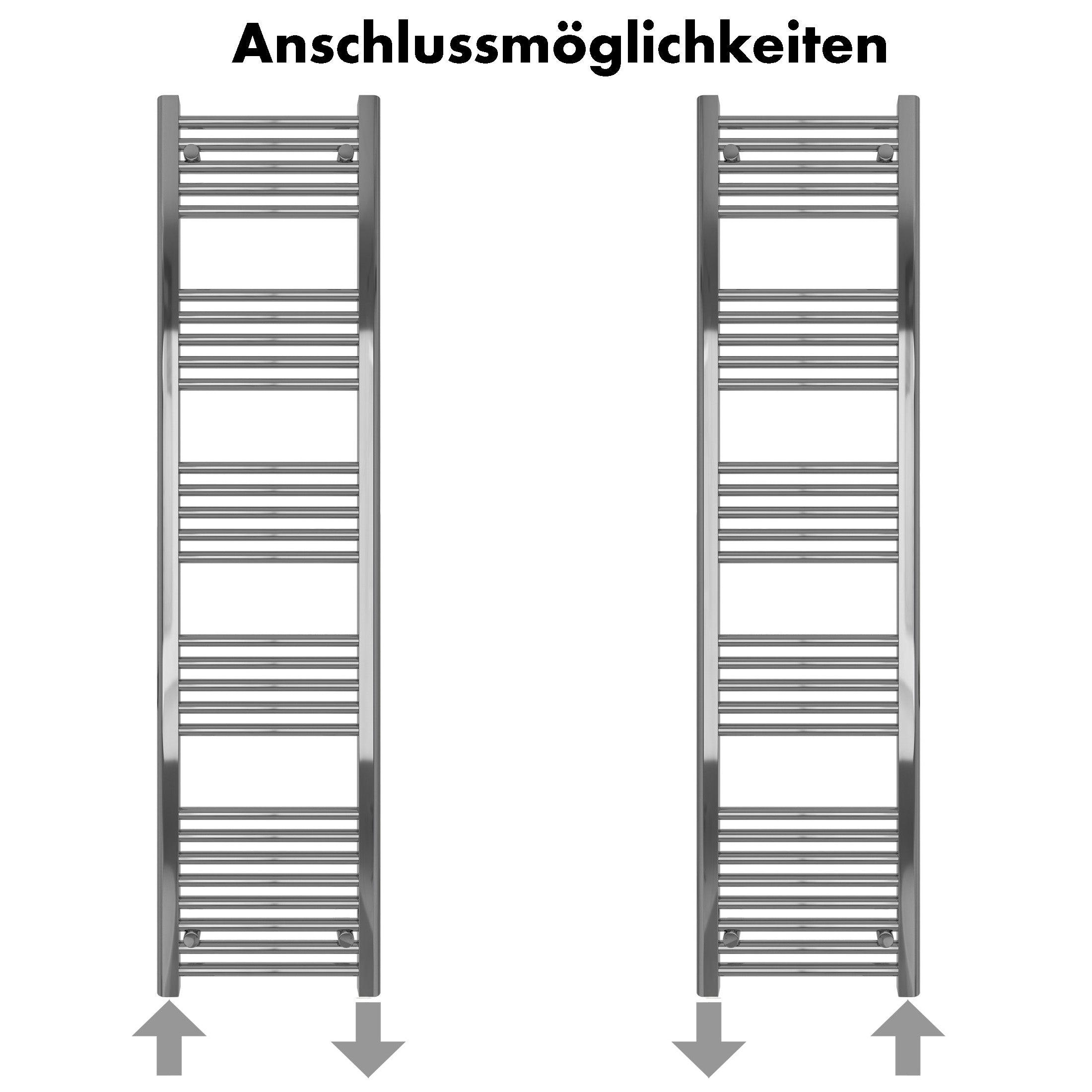 Badheizkörper Leo mit Seitenanschluss chrom - badheizkoerper.net