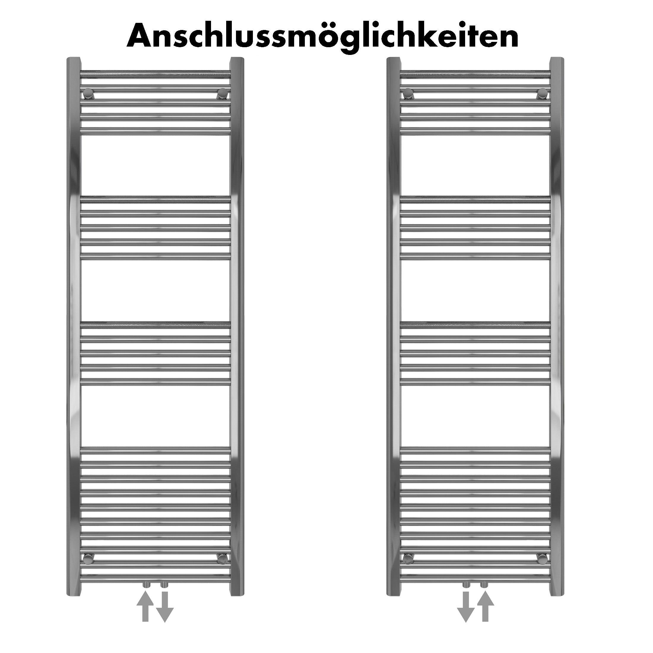 Badheizkörper Carina mit Mittelanschluss chrom - badheizkoerper.net