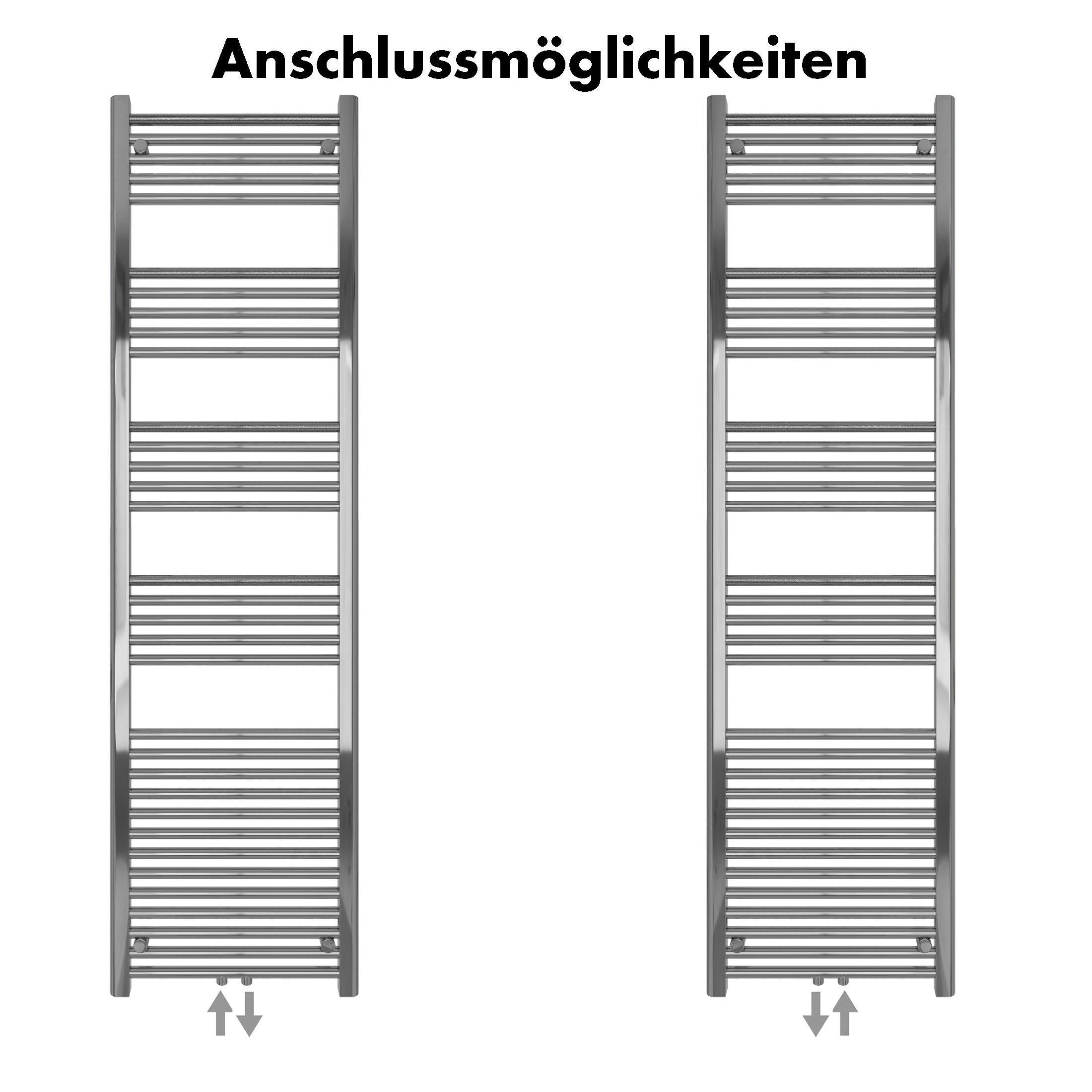 Badheizkörper Carina mit Mittelanschluss chrom - badheizkoerper.net