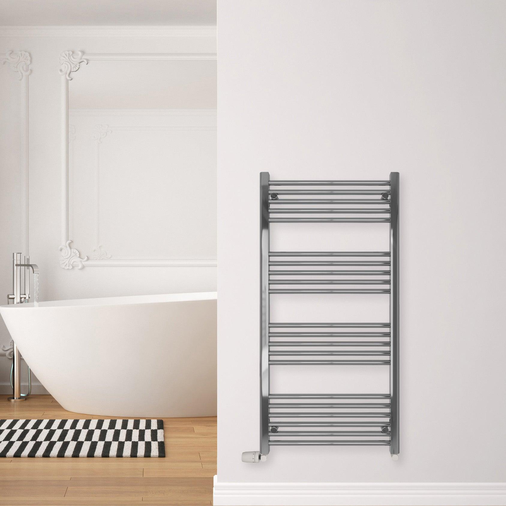 Badheizkörper Leo mit Seitenanschluss chrom - badheizkoerper.net