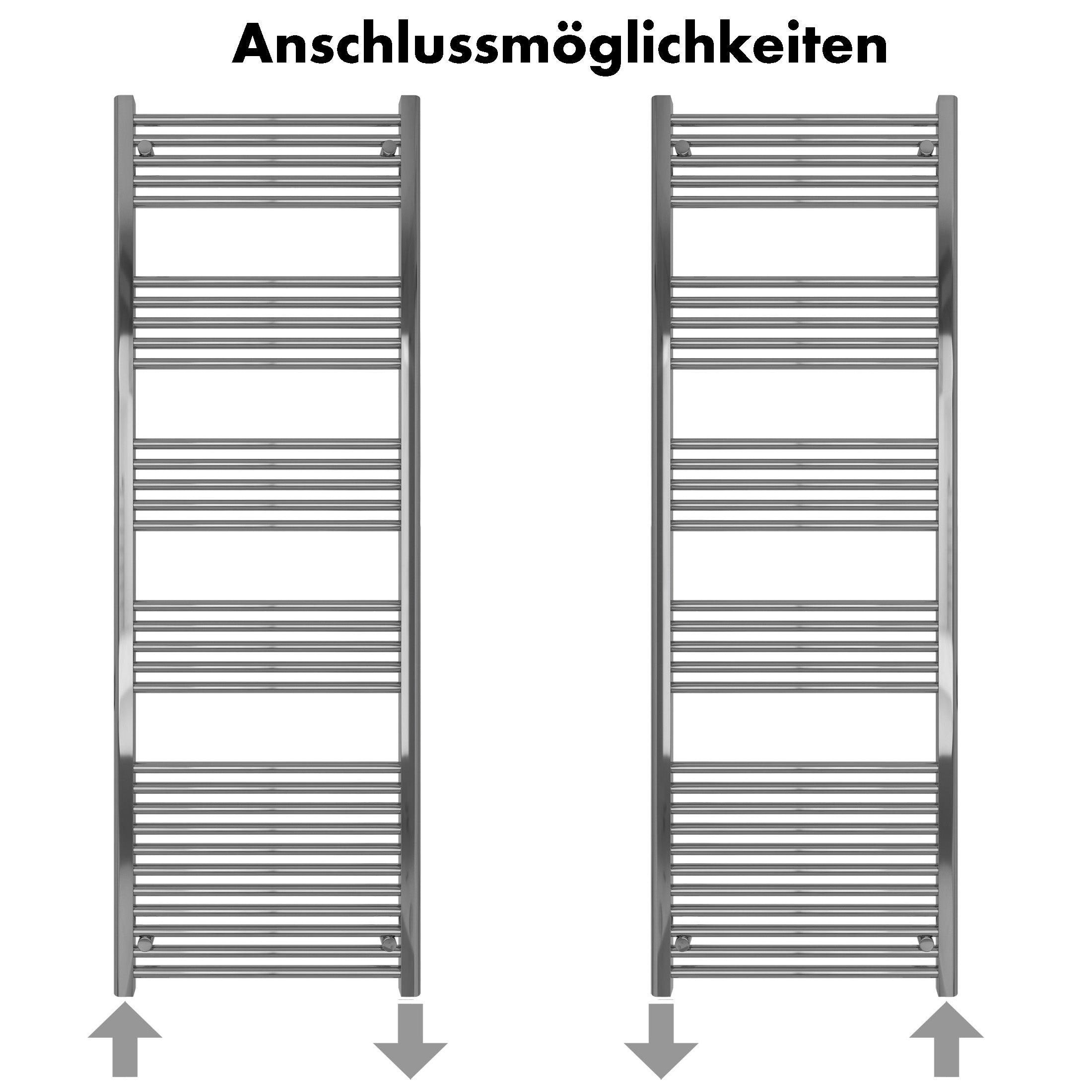 Badheizkörper Leo mit Seitenanschluss chrom - badheizkoerper.net