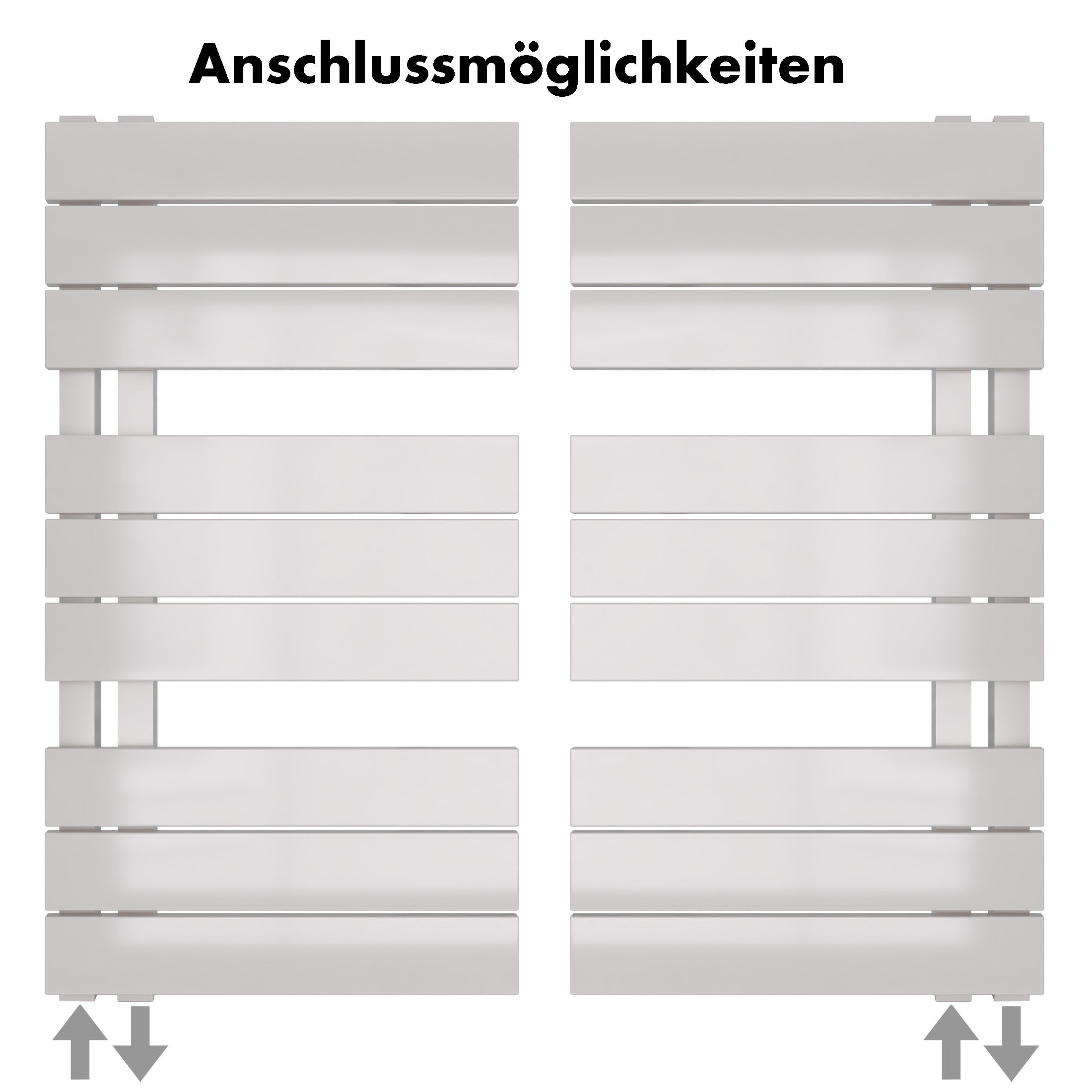 Badheizkörper Aquarius mit Seitenanschluss weiß matt - badheizkoerper.net