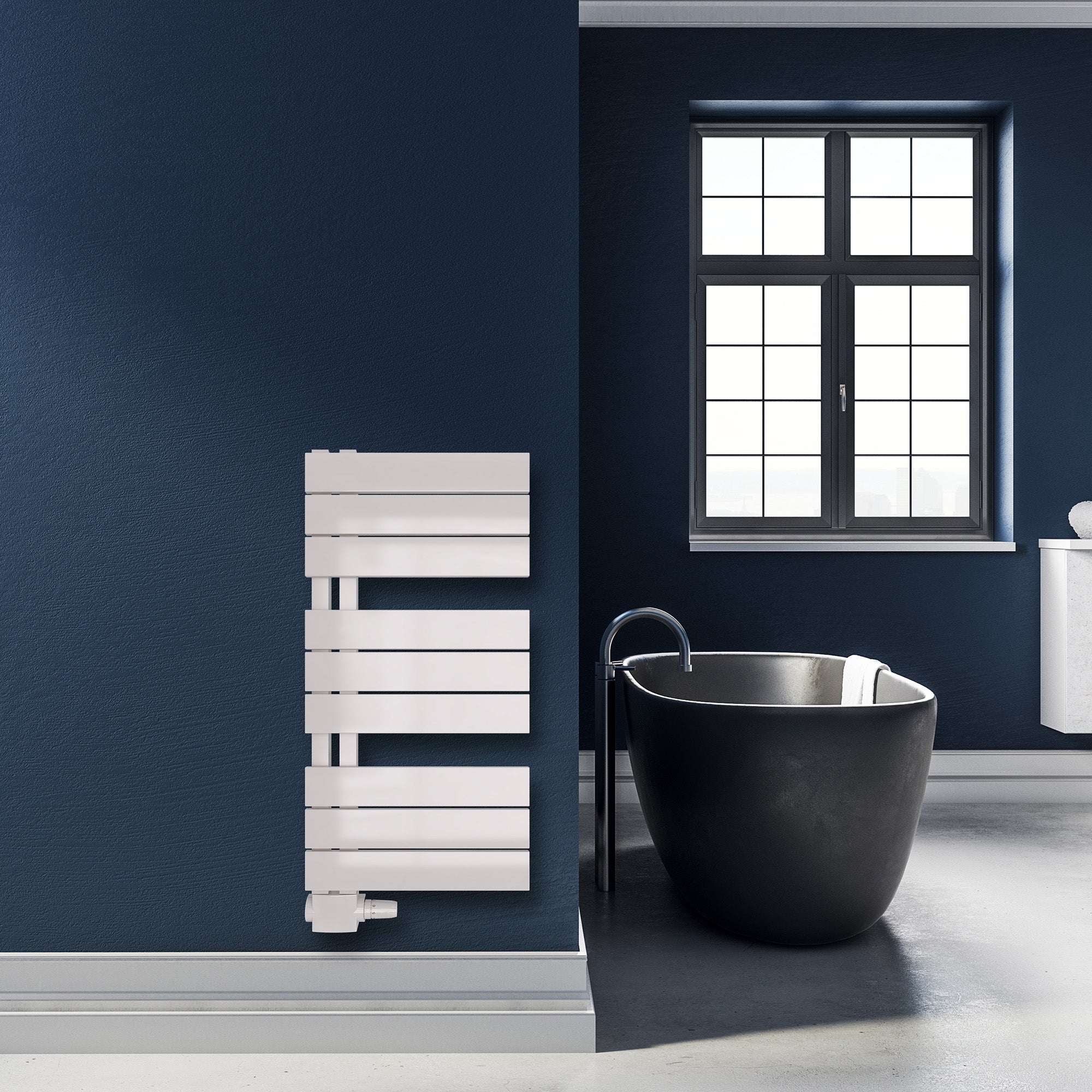 Badheizkörper Aquarius mit Seitenanschluss weiß matt - badheizkoerper.net