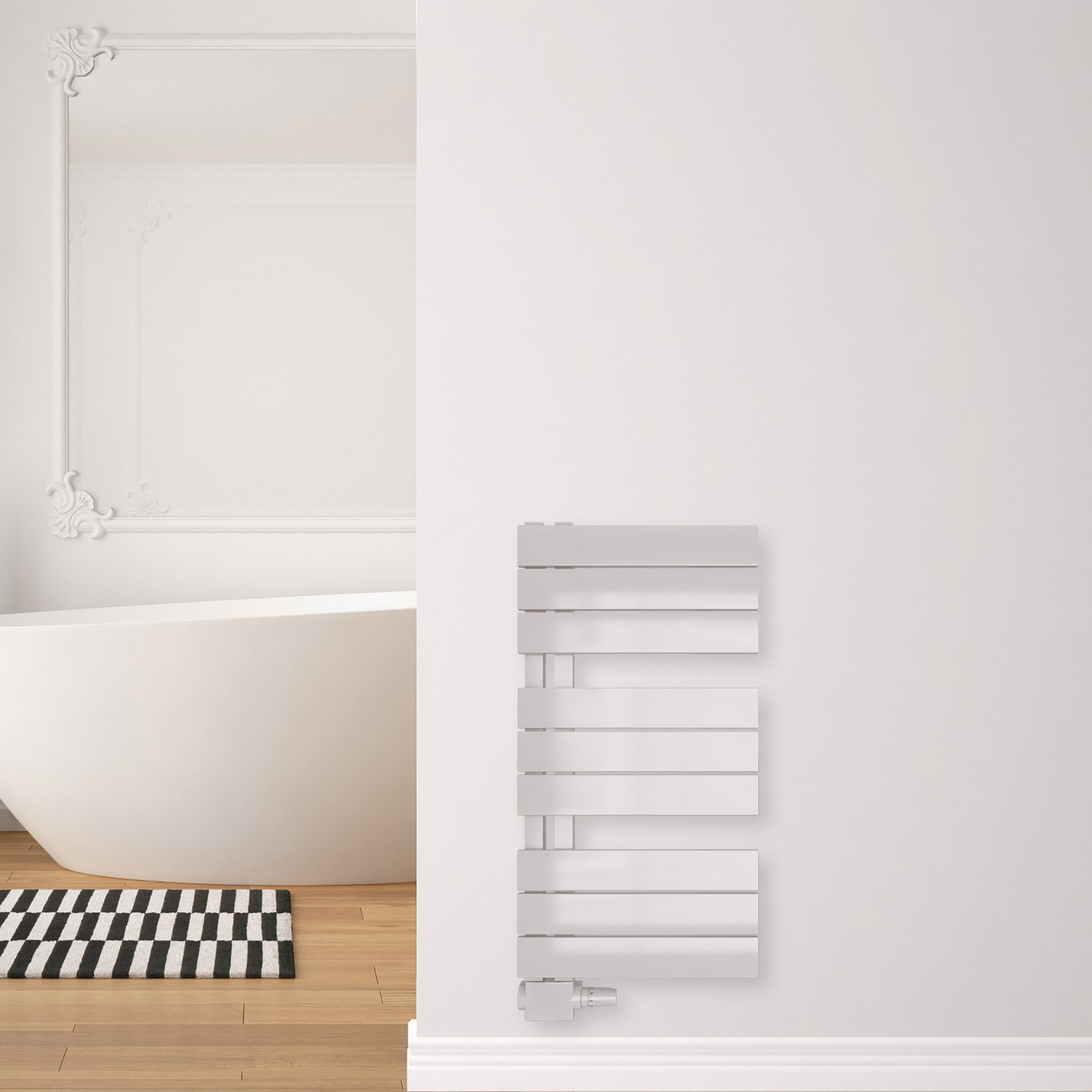 Badheizkörper Aquarius mit Seitenanschluss weiß matt - badheizkoerper.net