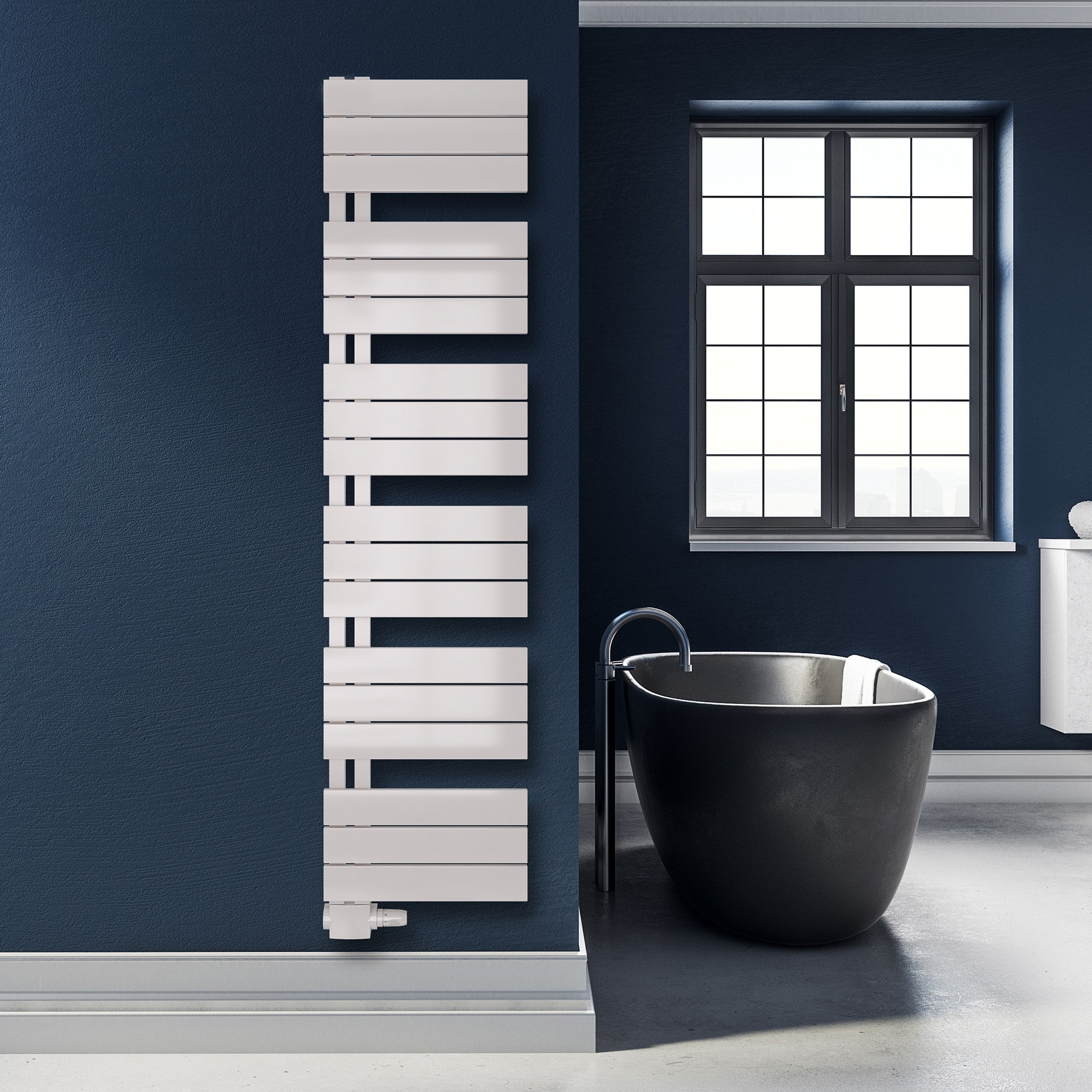 Badheizkörper Aquarius mit Seitenanschluss weiß matt - badheizkoerper.net