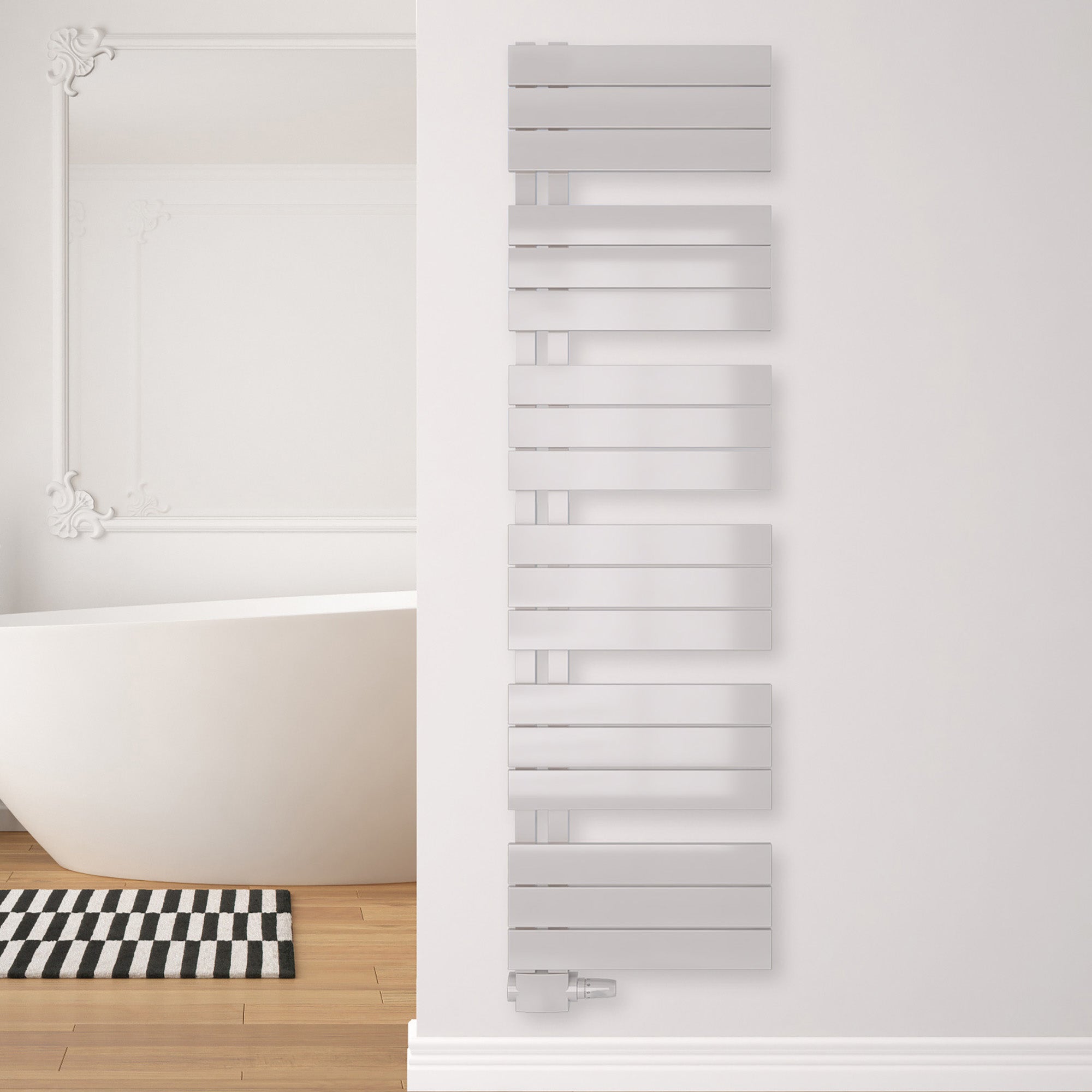 Badheizkörper Aquarius mit Seitenanschluss weiß matt - badheizkoerper.net