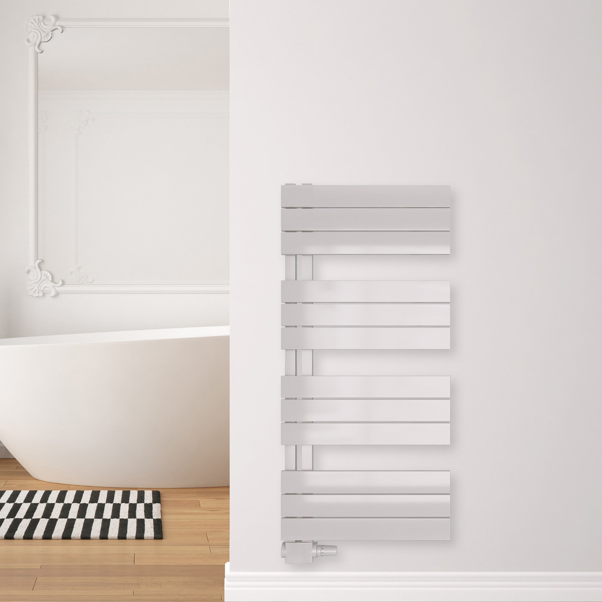 Badheizkörper Aquarius mit Seitenanschluss weiß matt - badheizkoerper.net