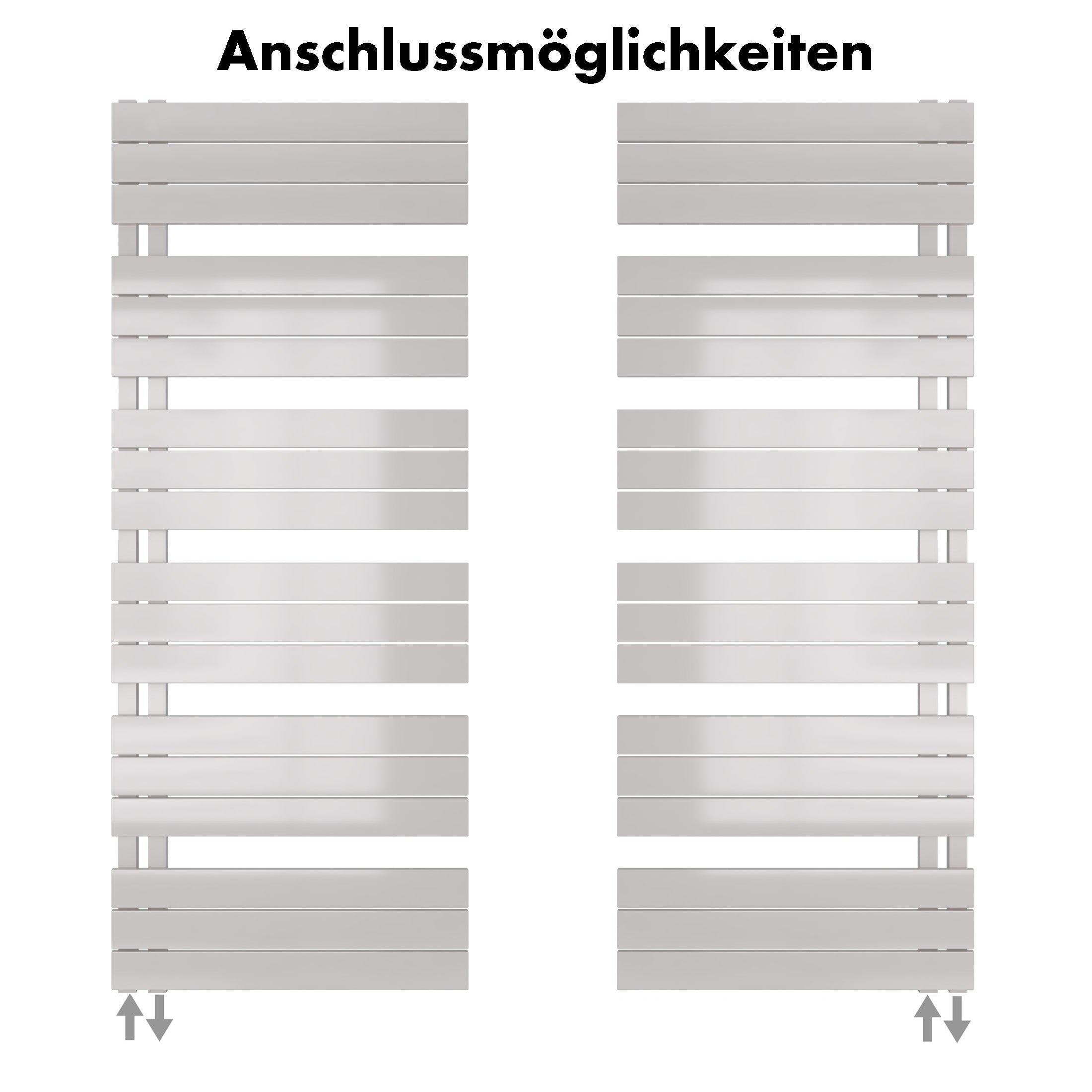 Badheizkörper Aquarius mit Seitenanschluss weiß matt - badheizkoerper.net