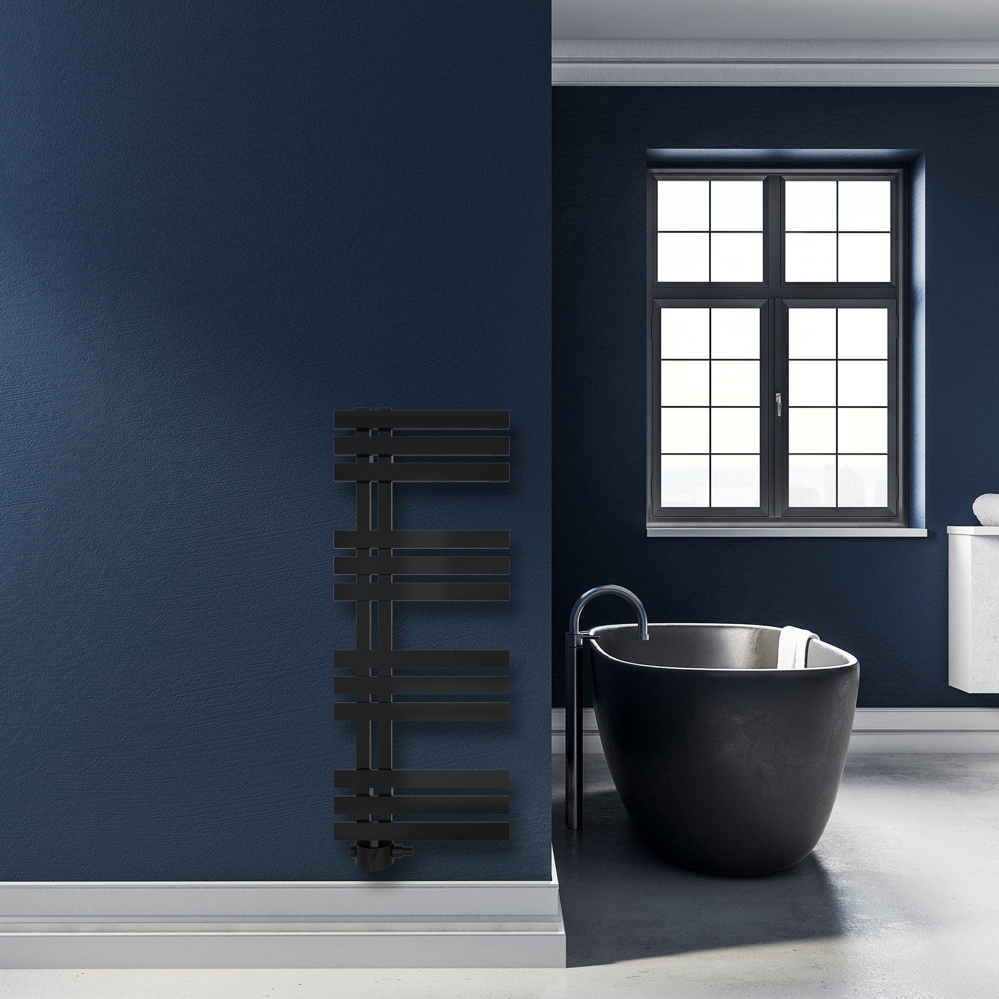 Badheizkörper Abell mit Seitenanschluss schwarz matt - badheizkoerper.net