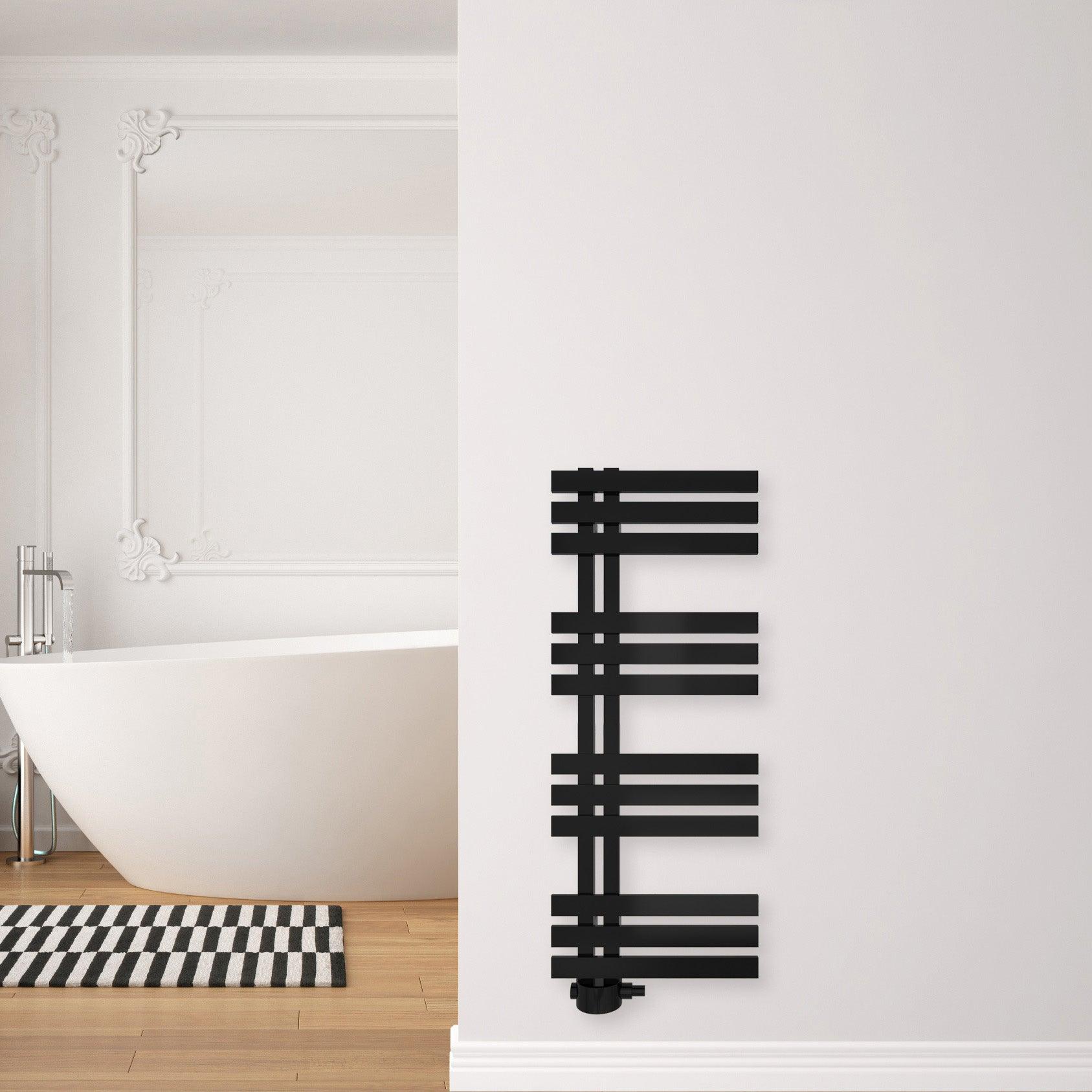 Badheizkörper Abell mit Seitenanschluss schwarz matt - badheizkoerper.net