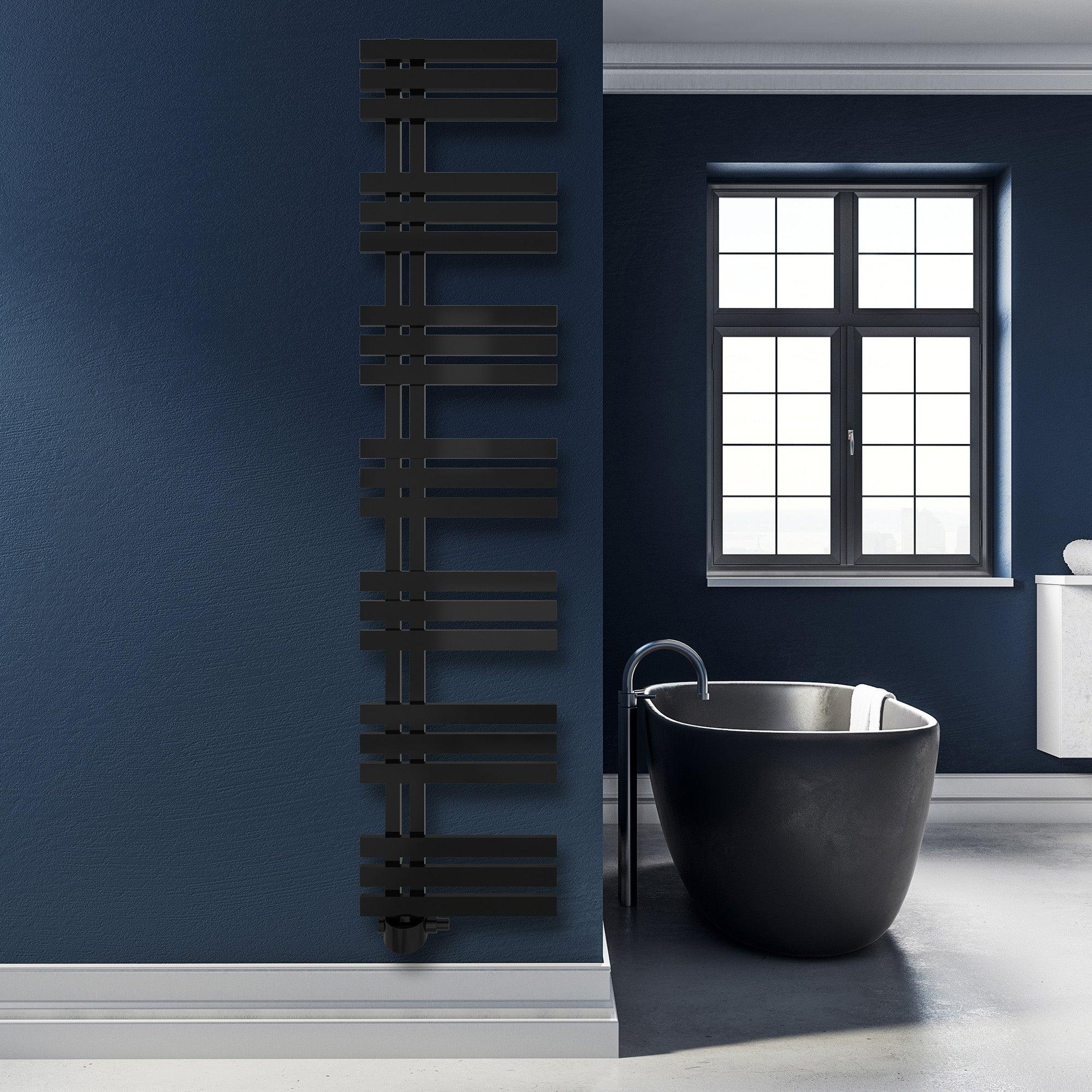 Badheizkörper Abell mit Seitenanschluss schwarz matt - badheizkoerper.net