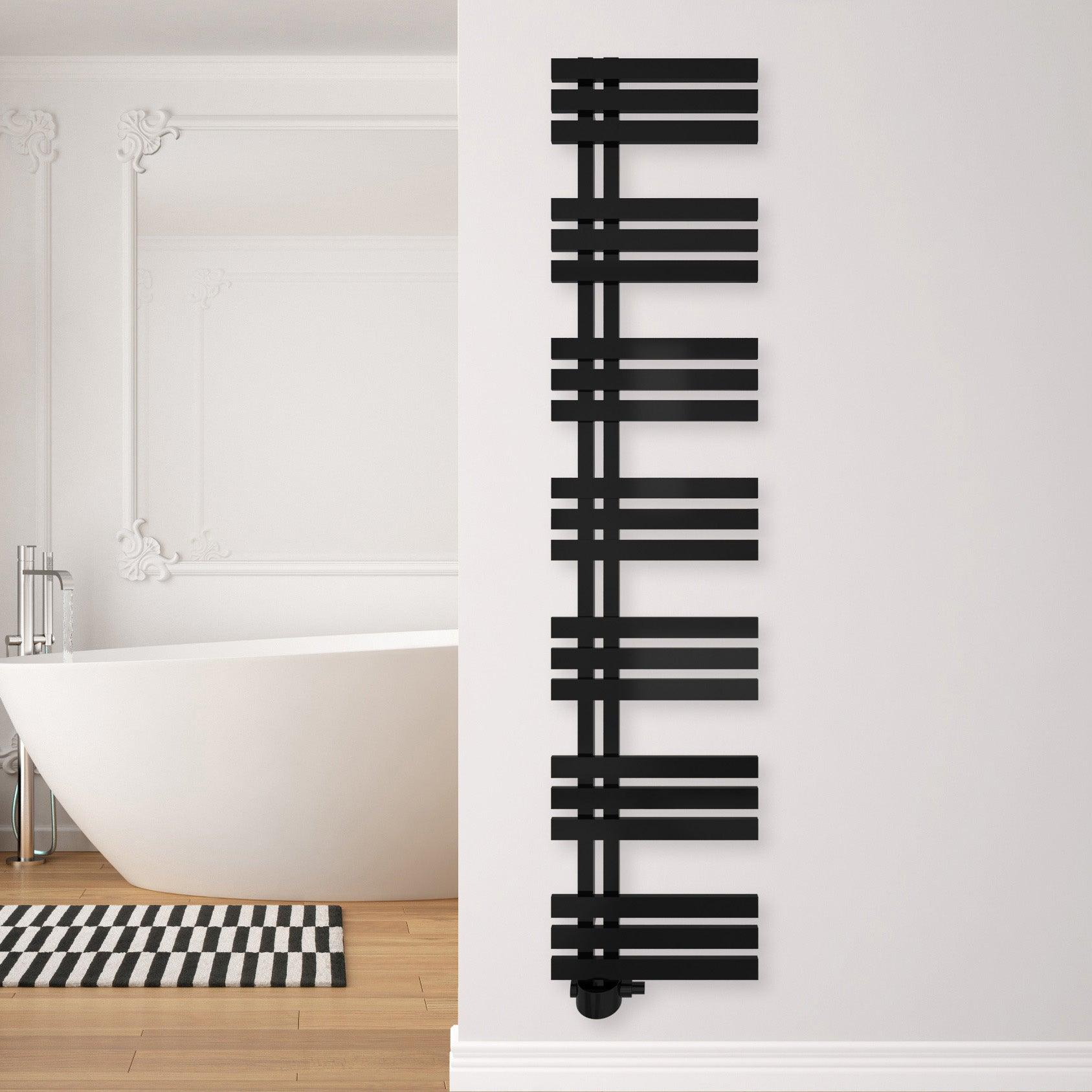 Badheizkörper Abell mit Seitenanschluss schwarz matt - badheizkoerper.net